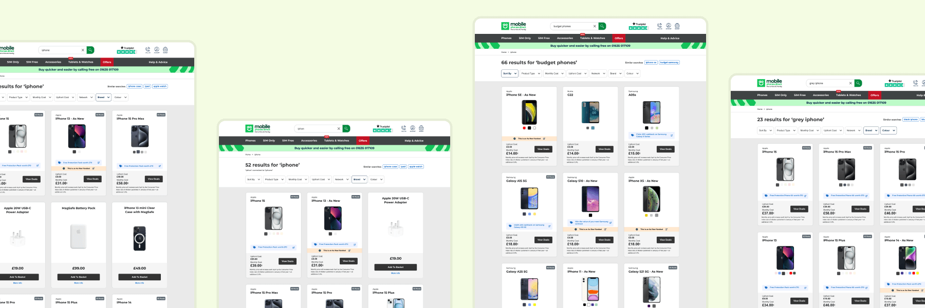AO Mobile Phones Direct - New search results page