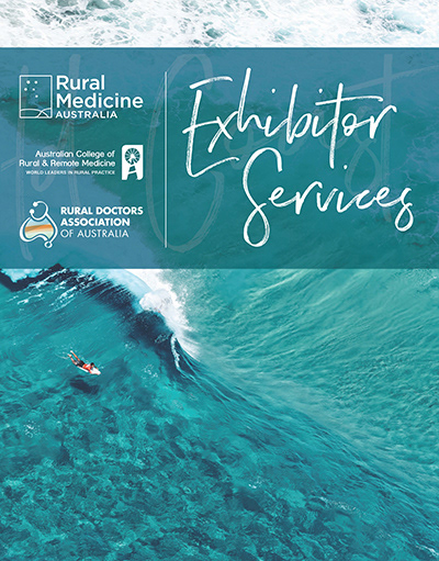 RMA19 Back Panel | ACRRM | Back panel for the Exhibitor Services stand at RMA19