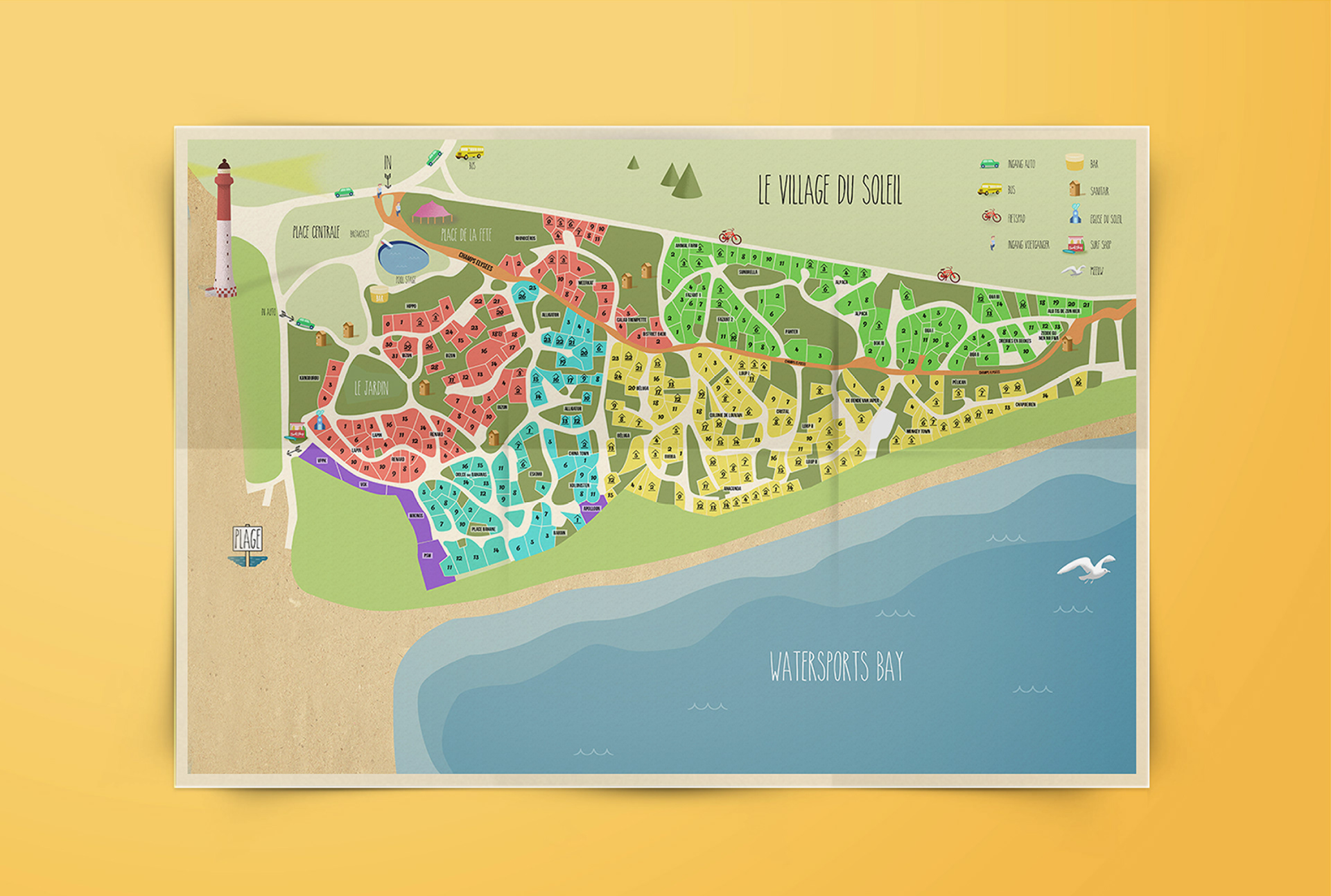 Map for a camping site in France