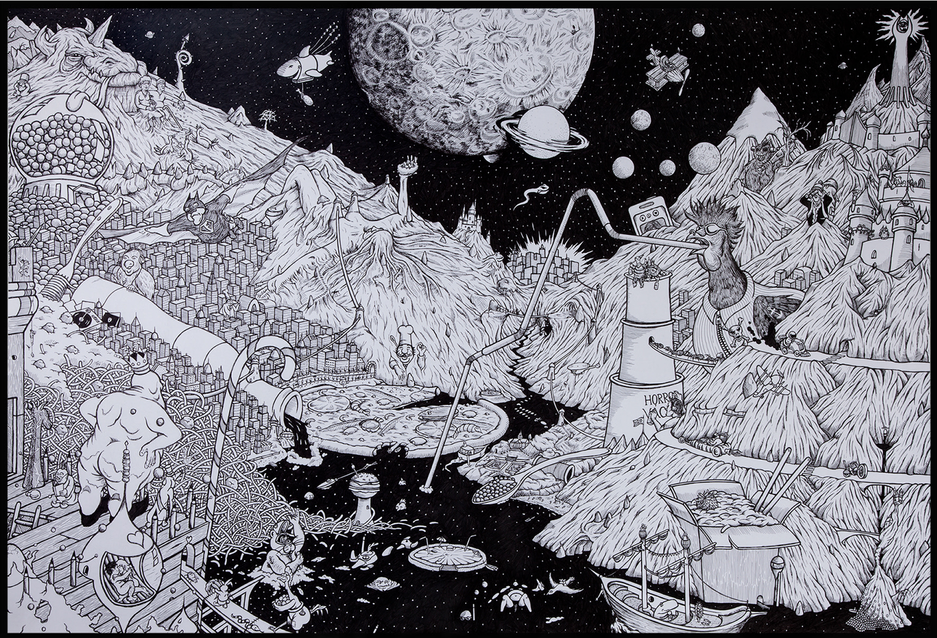 Horror Vacuï - pen on paper (2m on 1m!)