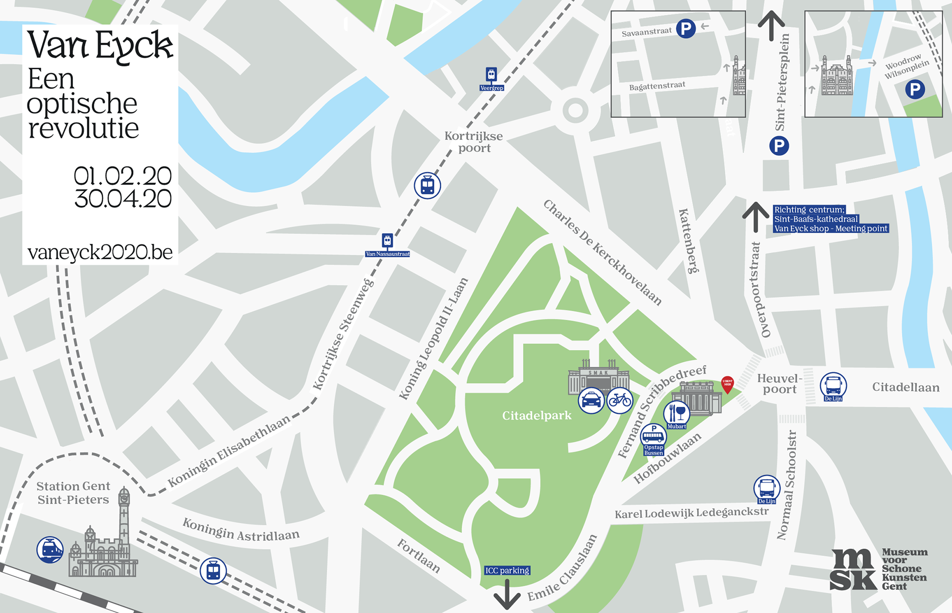 Map of a part of Ghent (icons aren't mine)