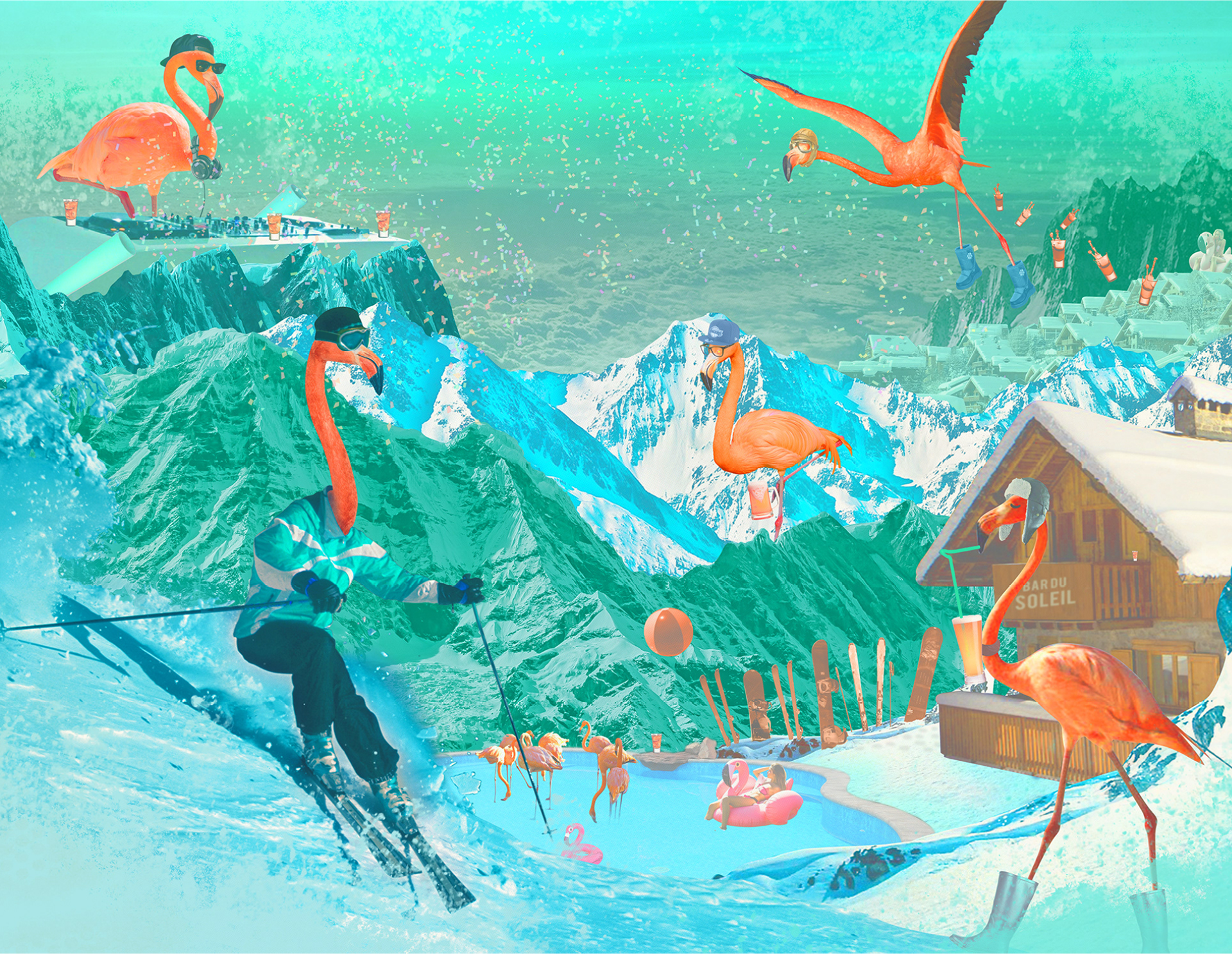 Mood-visual for a winterfestival in the Alps