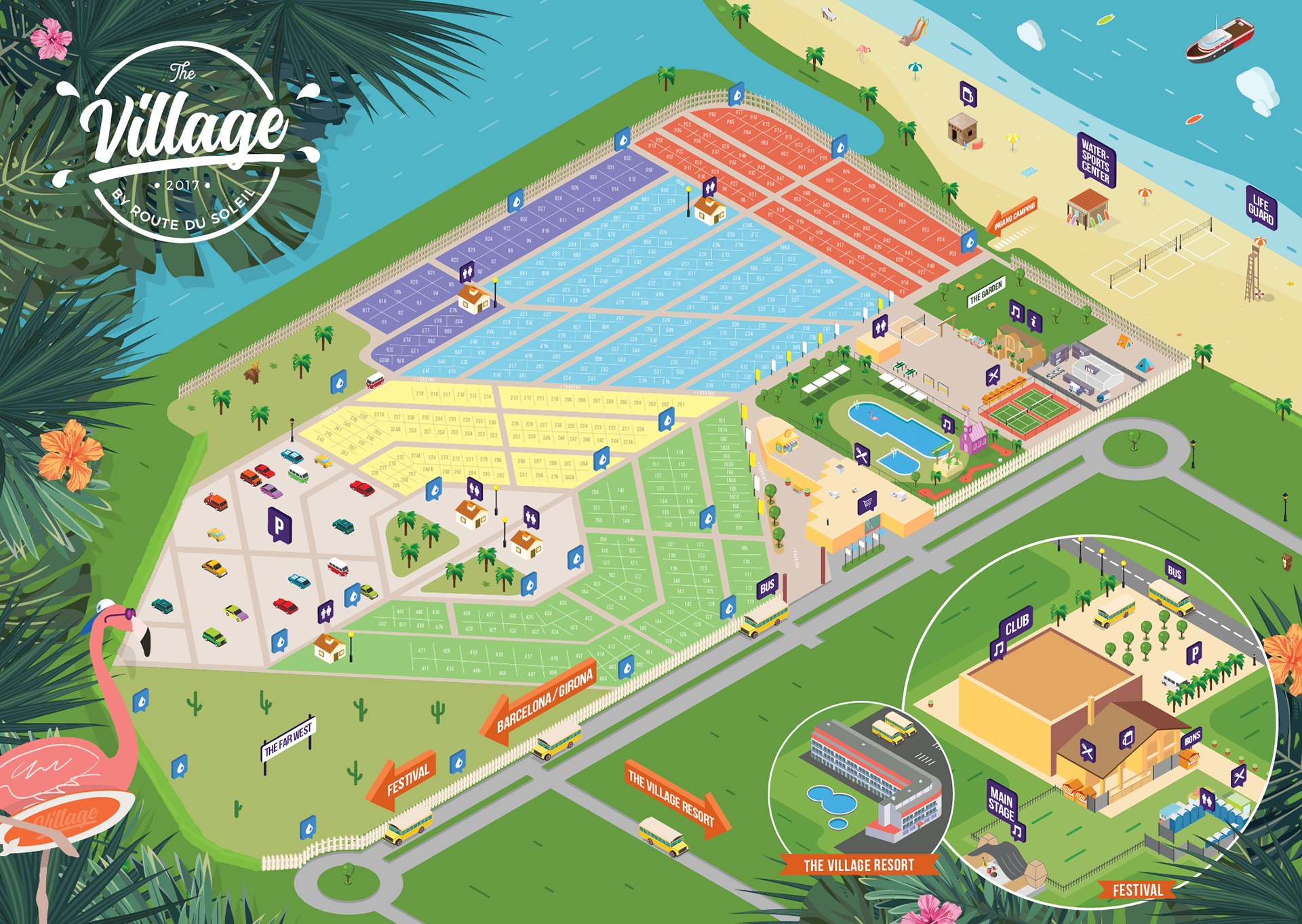 Isometric map for a festival in Spain