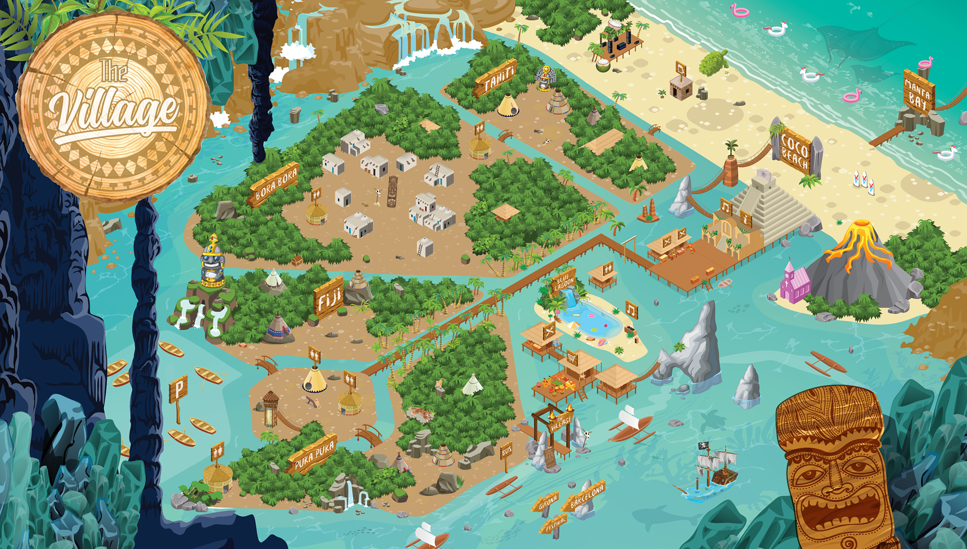 Isometric map for a festival in Spain
