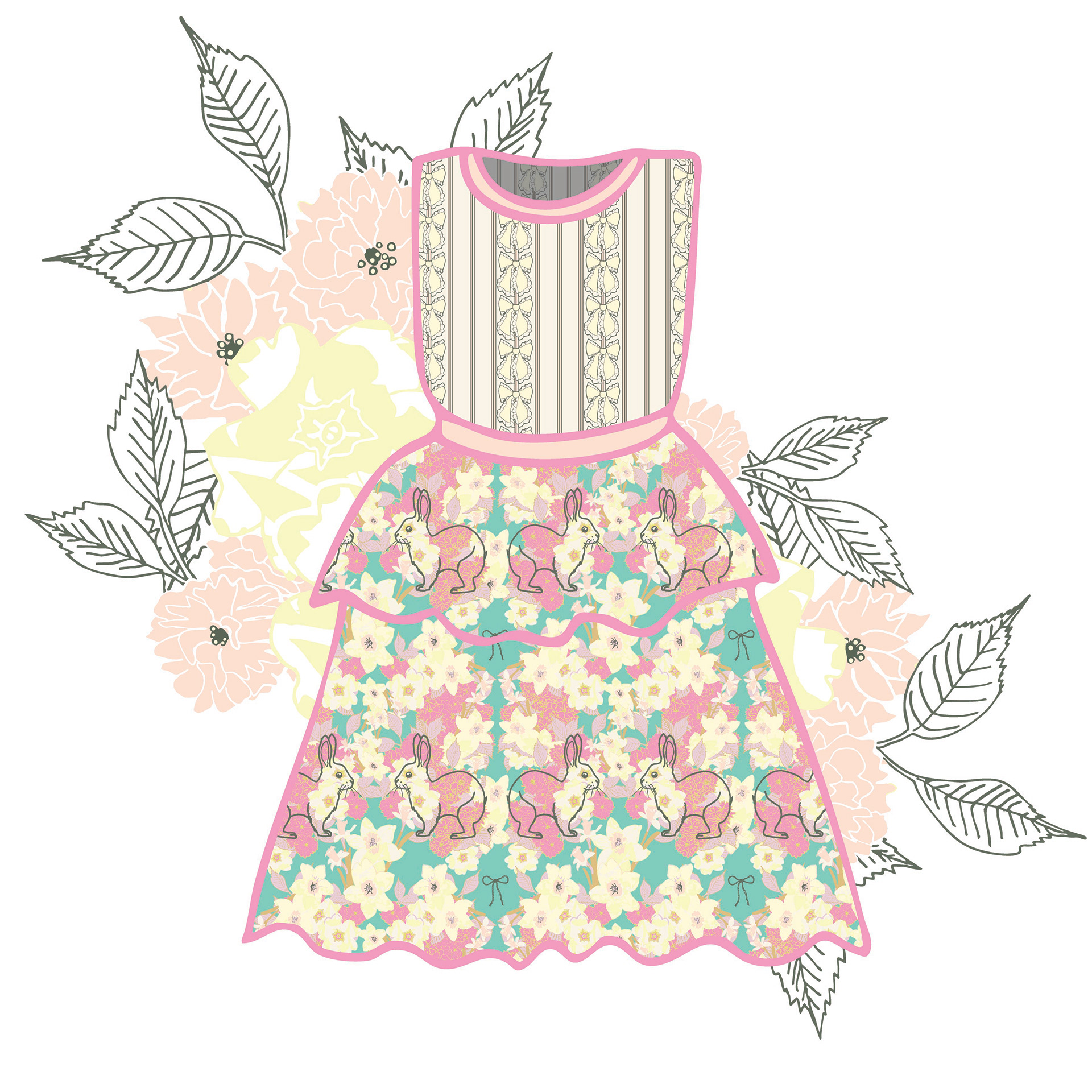 Spring's Renewal and Posy Stems Dress