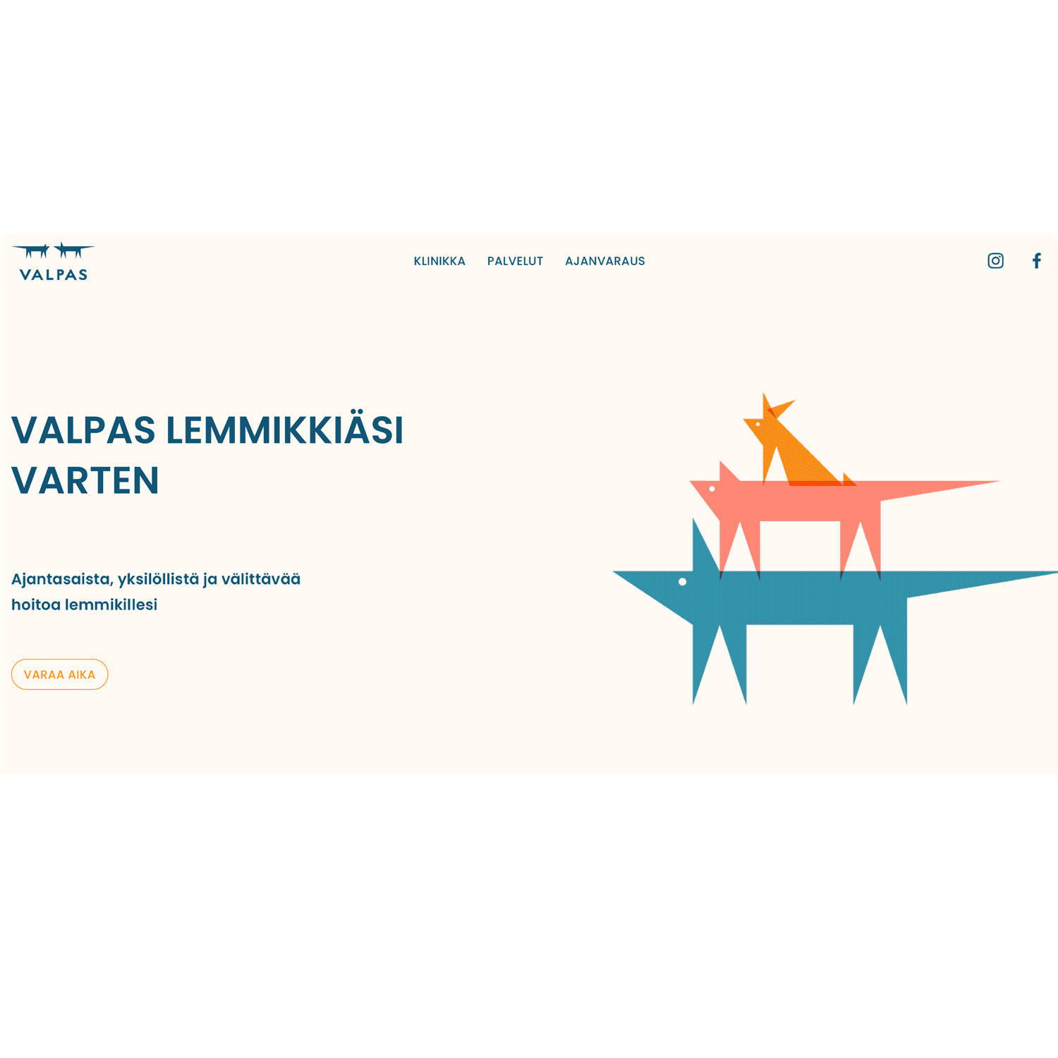 A website for a veterinary clinic