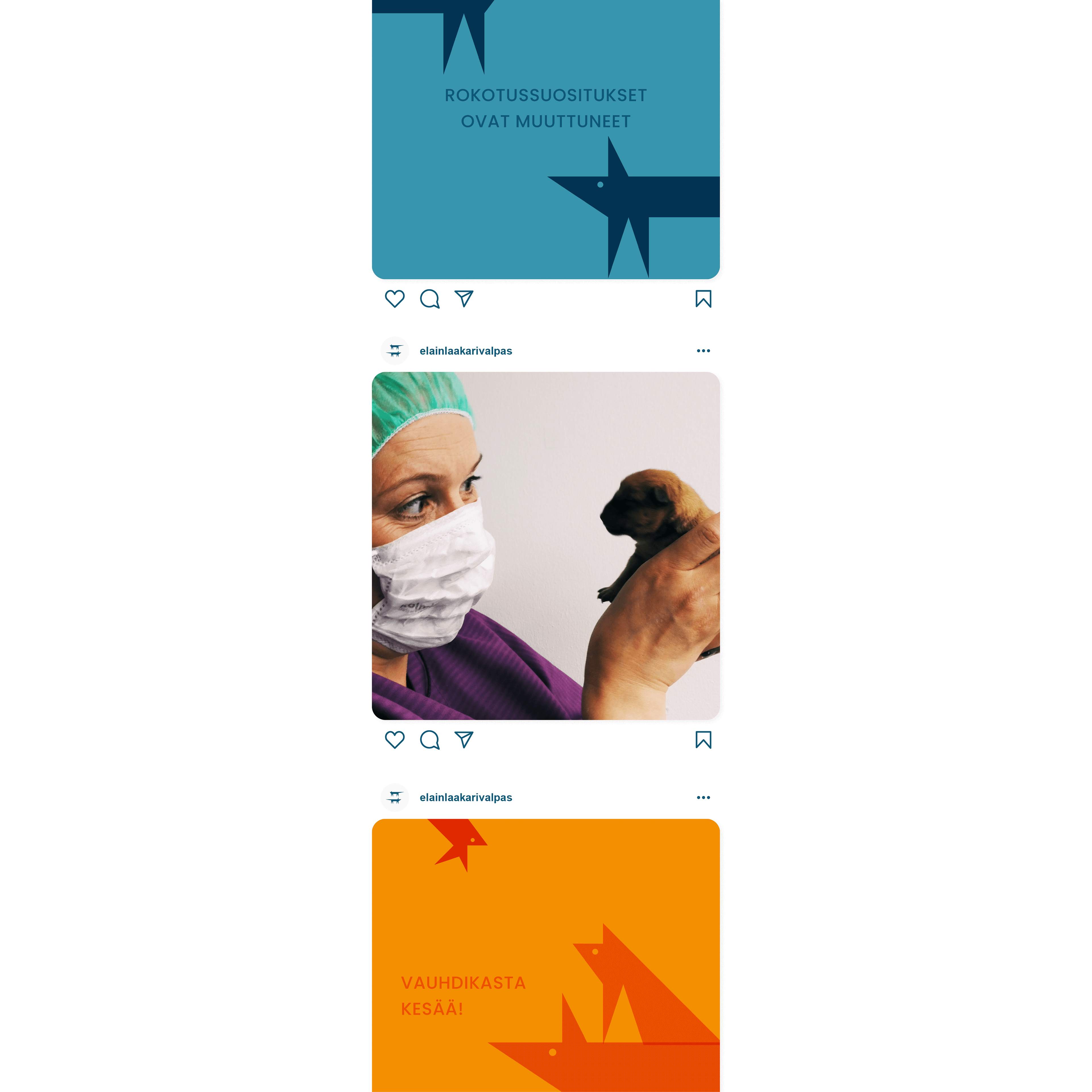 Social media posts for a veterinary clinic