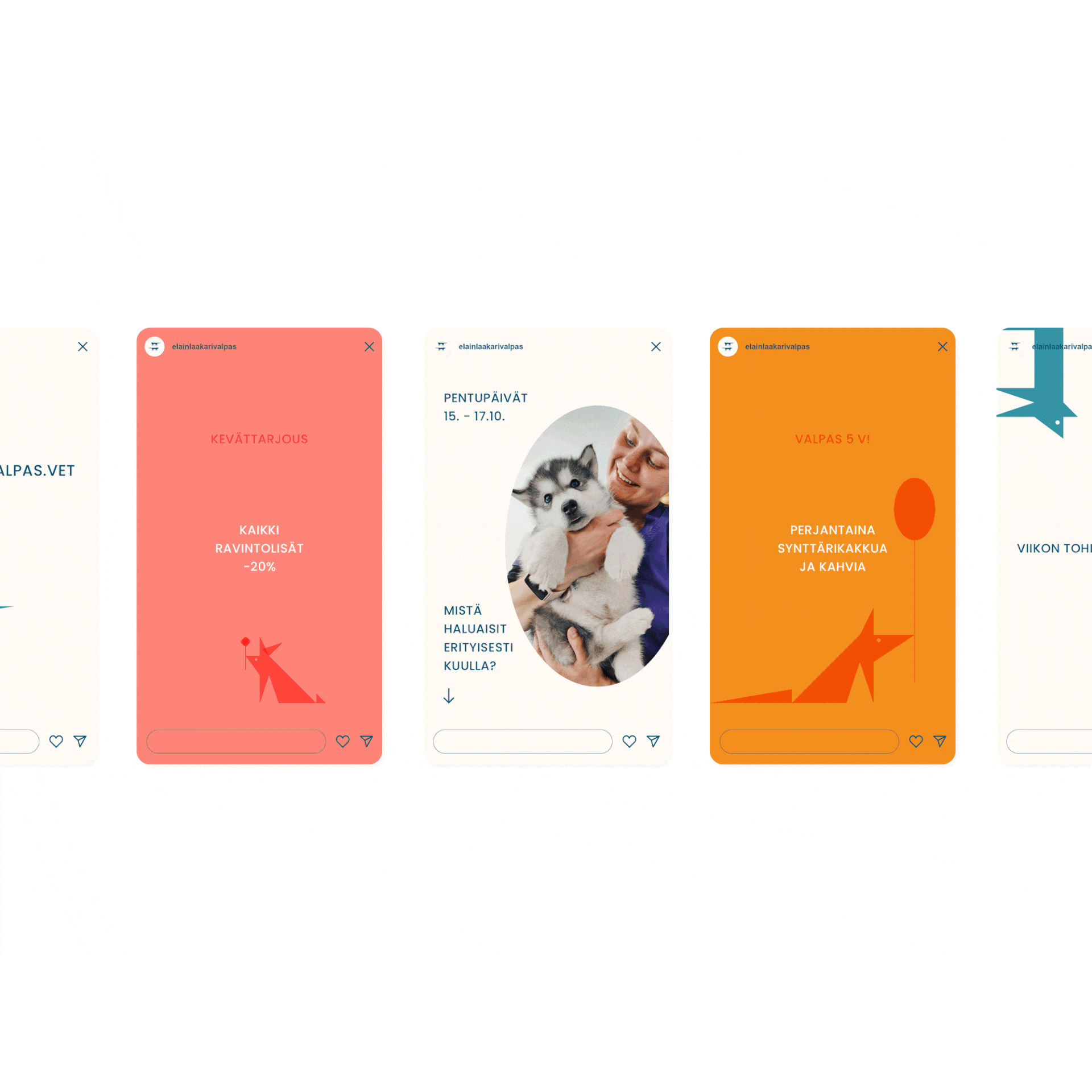 Social media posts for a veterinary clinic