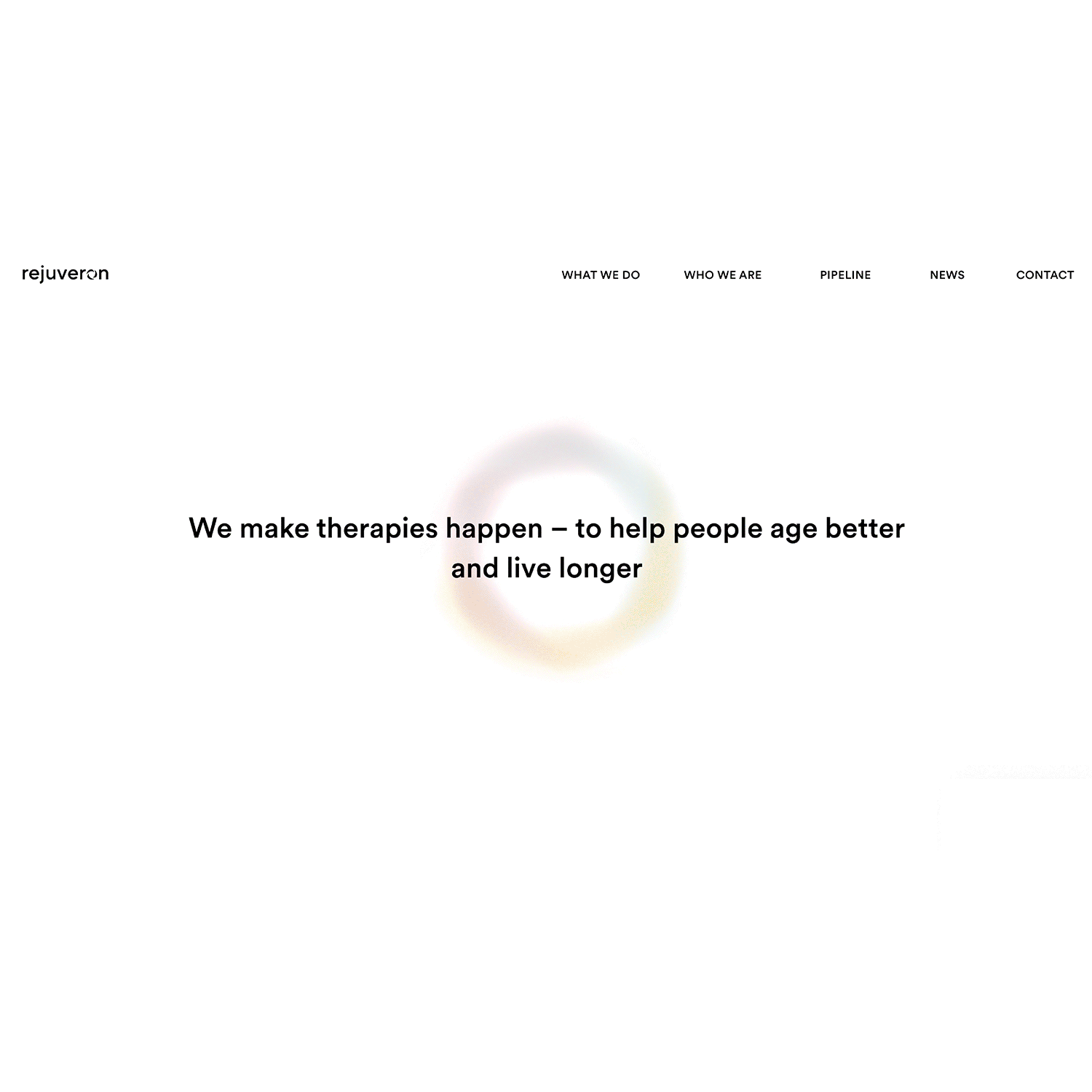 A website for a biotech startup