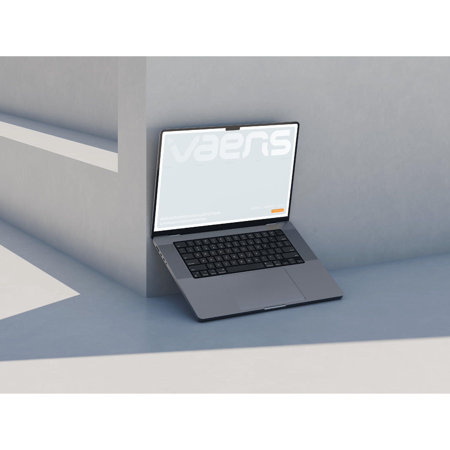 A laptop showing a website for a ventilation service