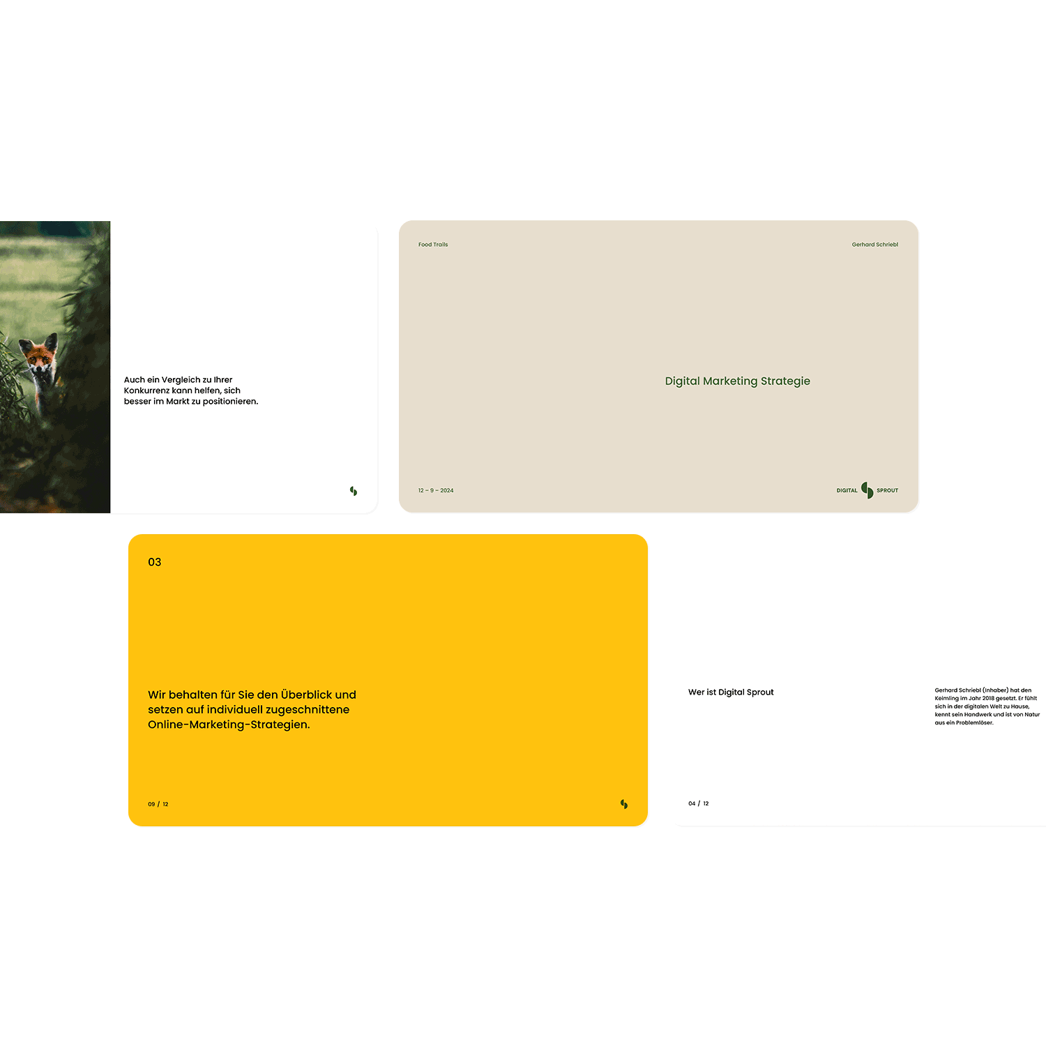 Presentation slides for a digital agency