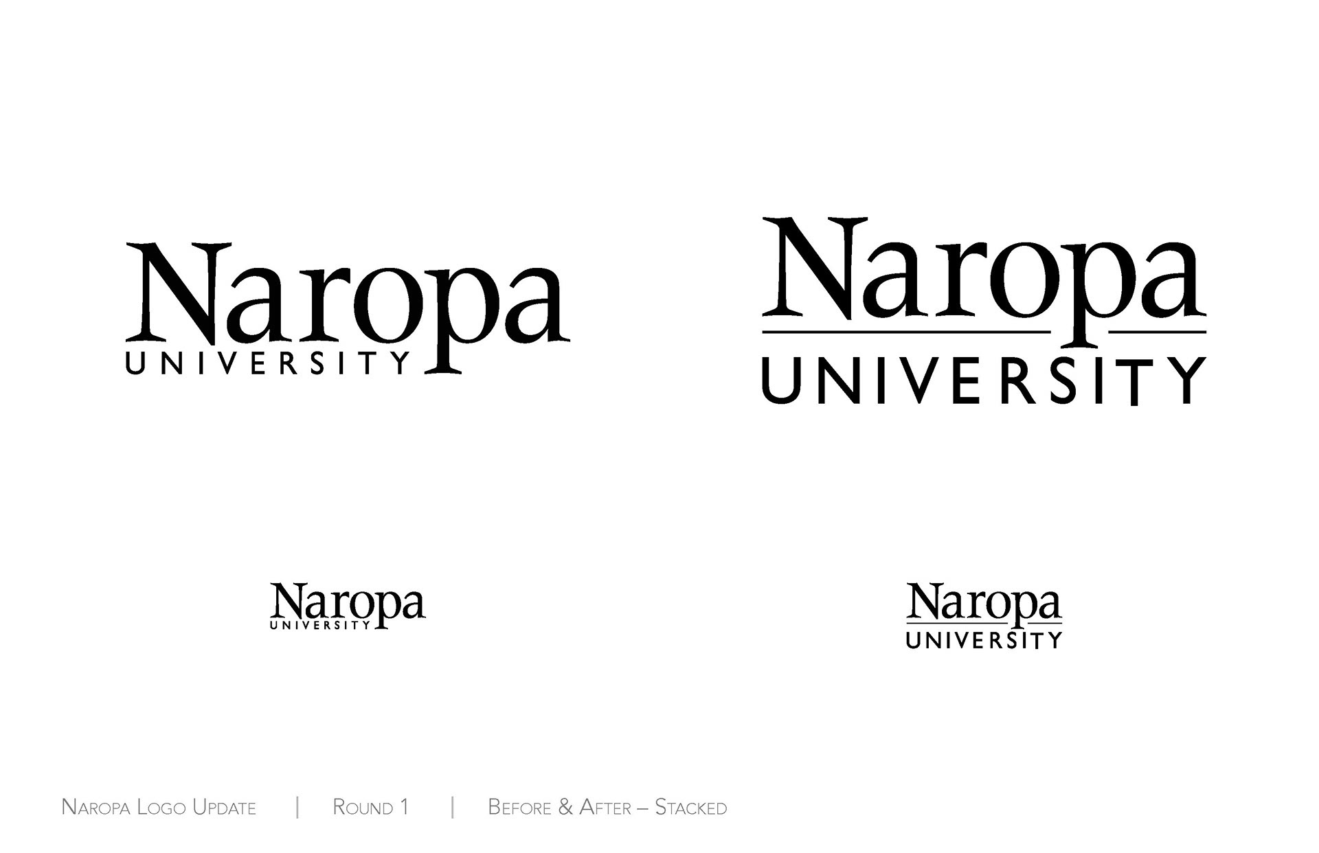 Original logo on left, re-work on right