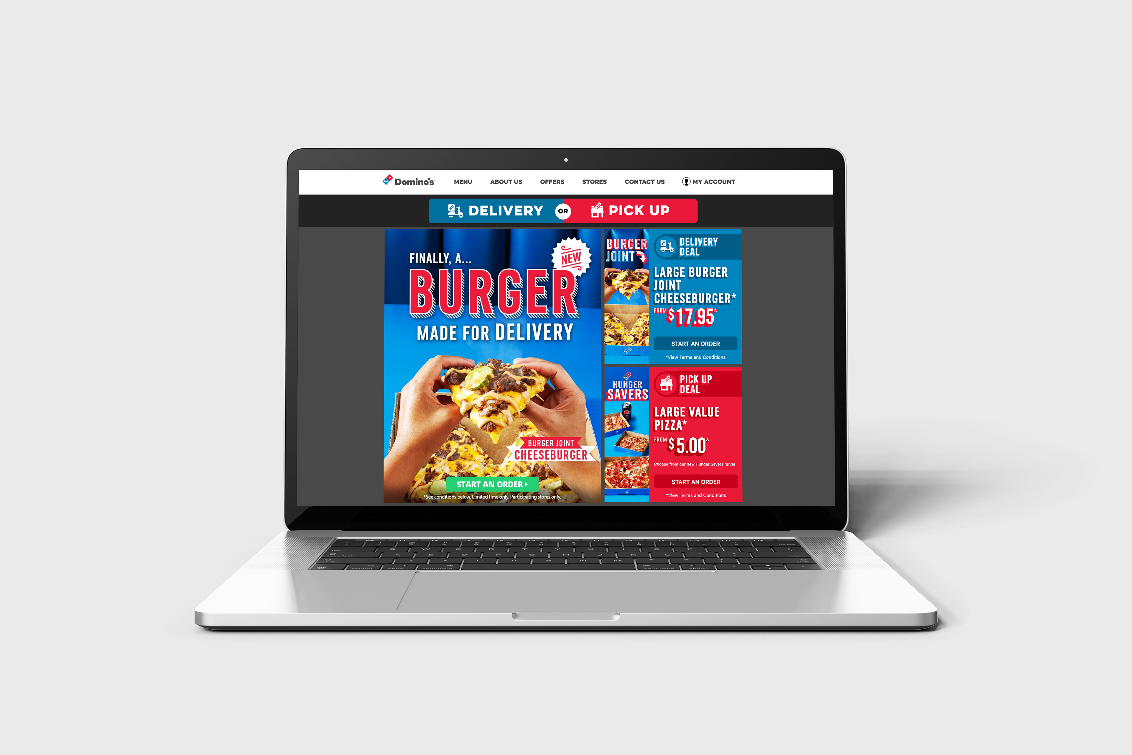 Domino's Burger Joint Homepage Banner Mockup