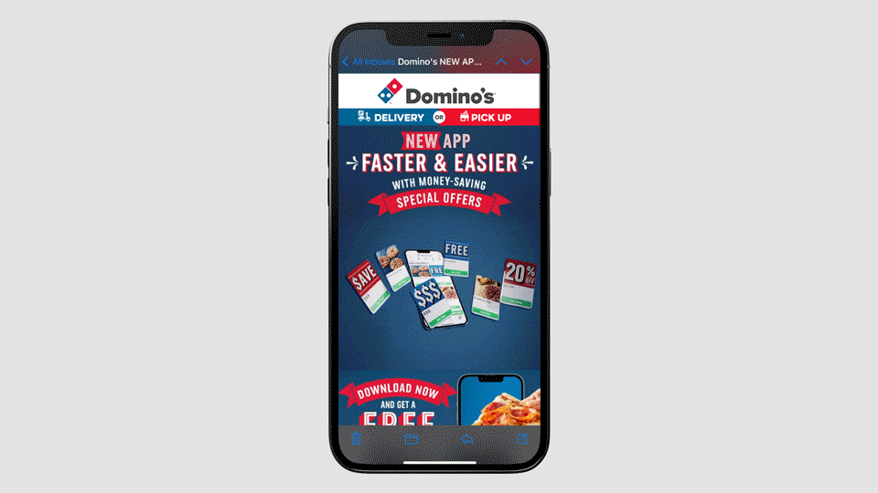 Domino's New App EDM Mockup