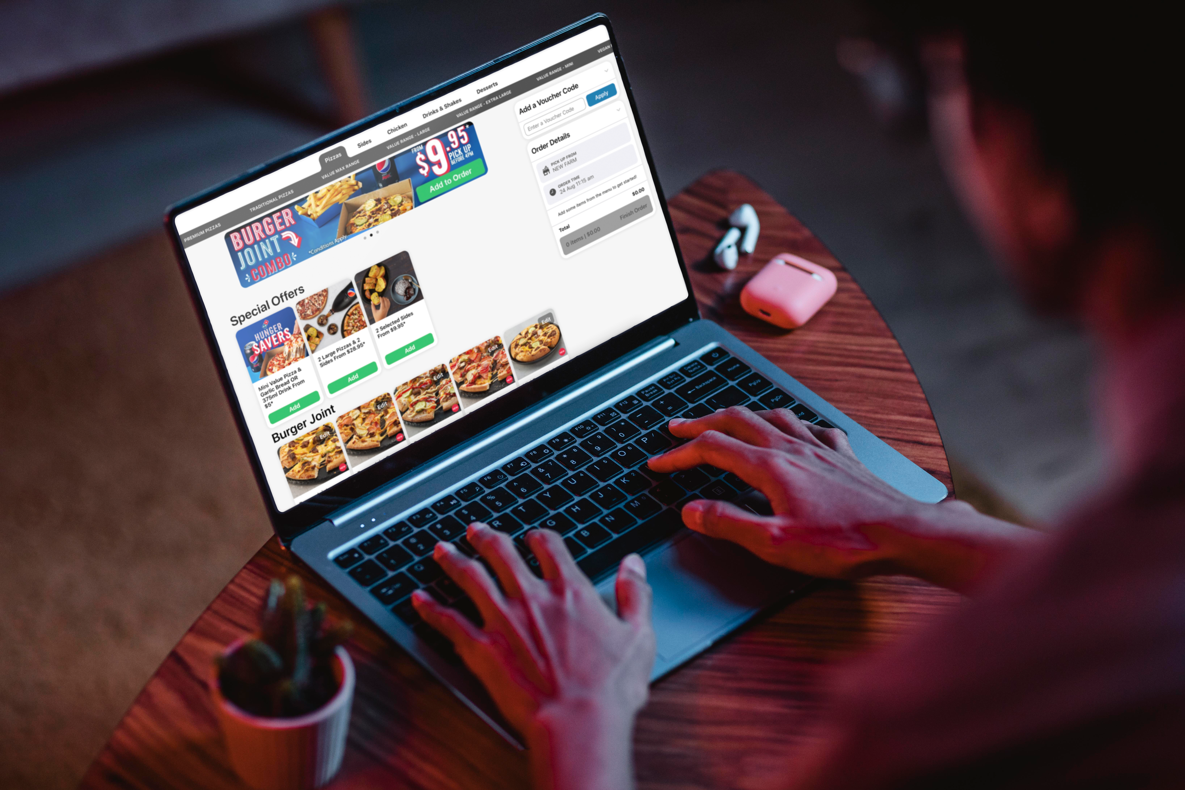 Domino's Burger Joint Ordering Webpage Mockup