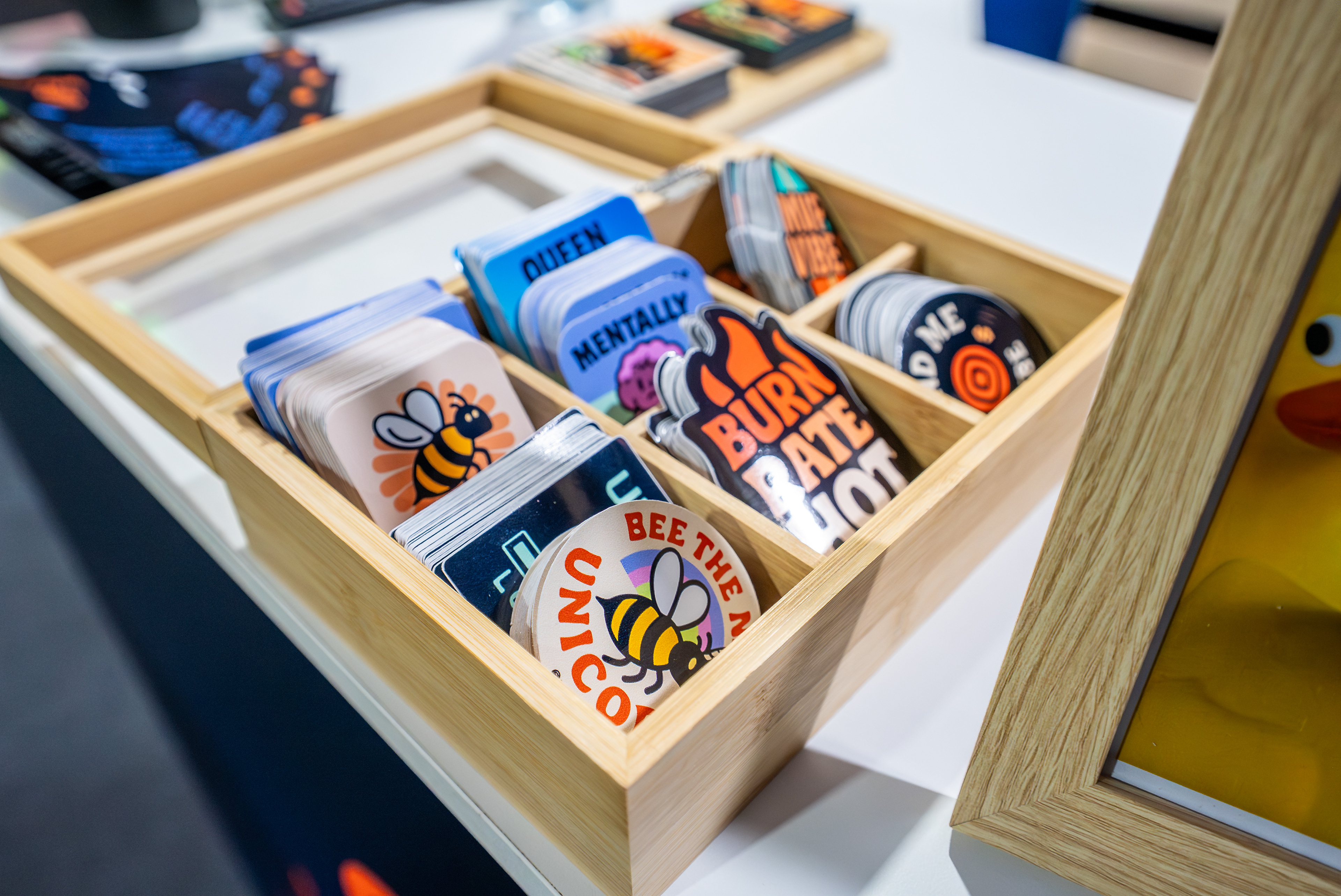 Startup themed stickers for booth