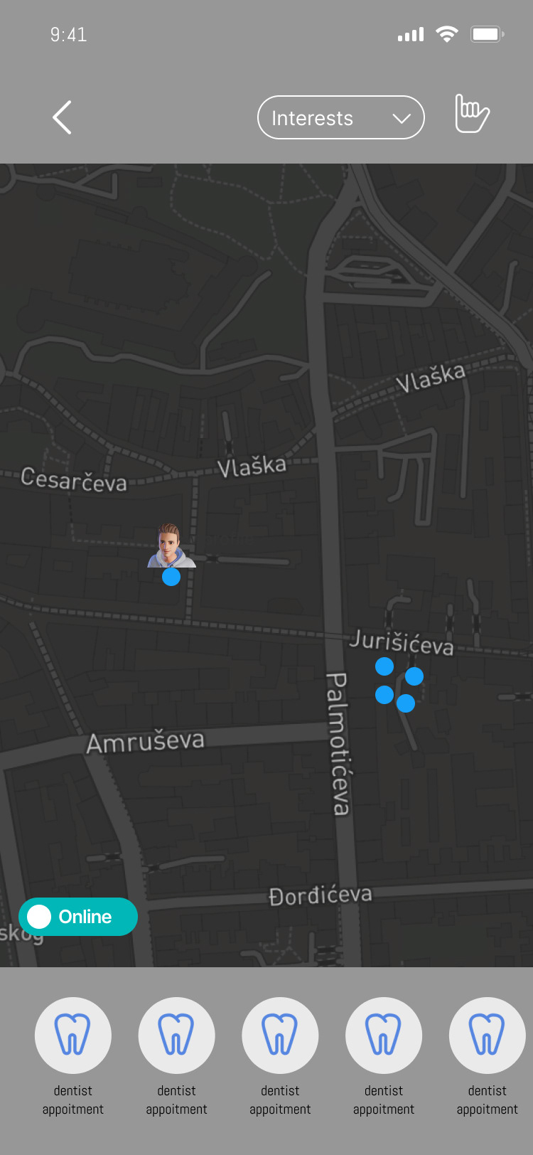 Online map of friends