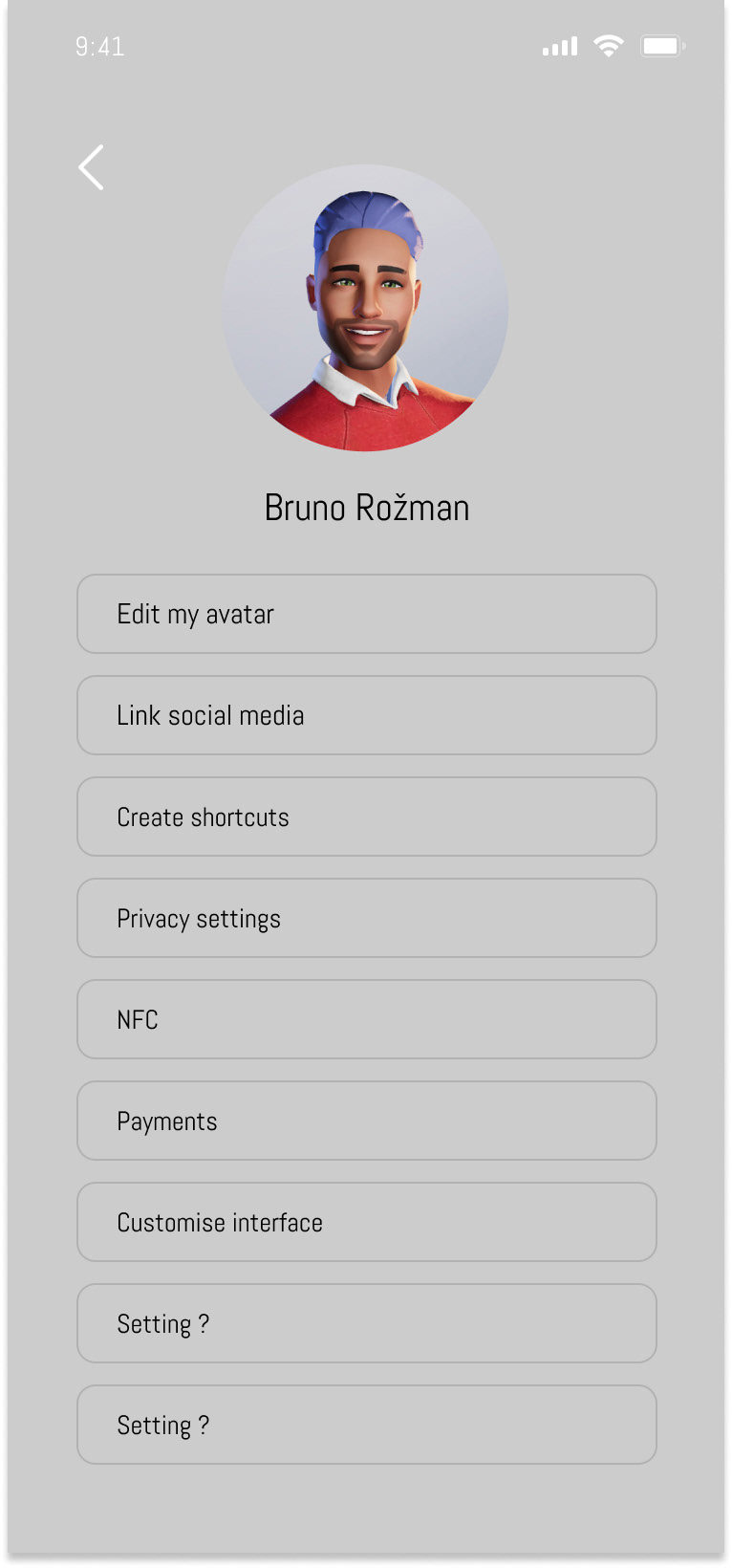 Profile settings