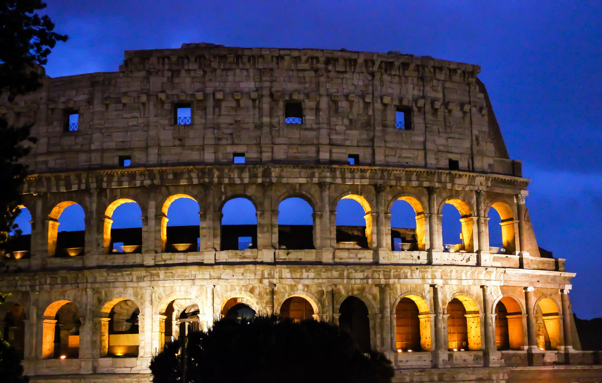 Colosseum after dusk - Rome, Italy