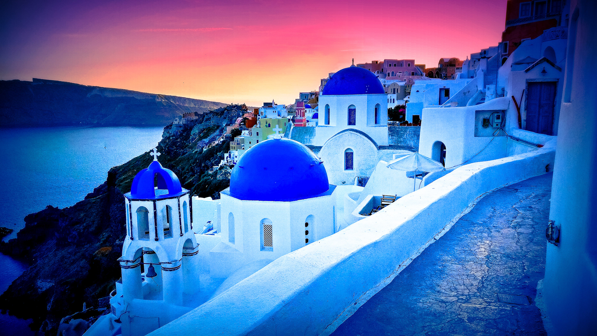 Sunset over Οία - Santorini, Greece