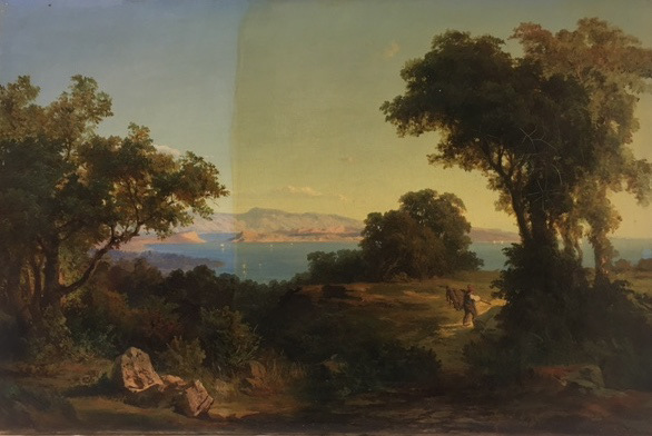 Borttagning av gulnad fernissa på privatmålning i ateljé