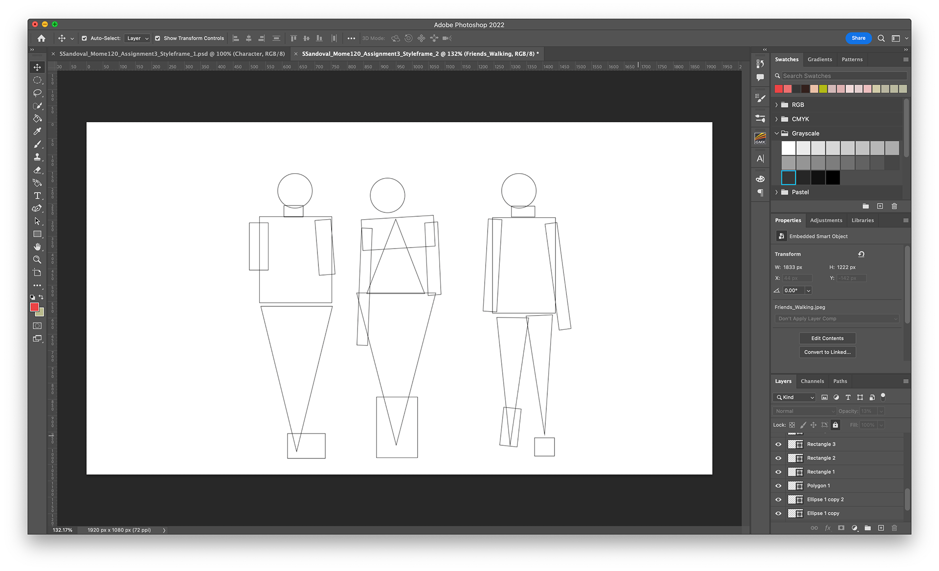 Playing with shapes before sketching