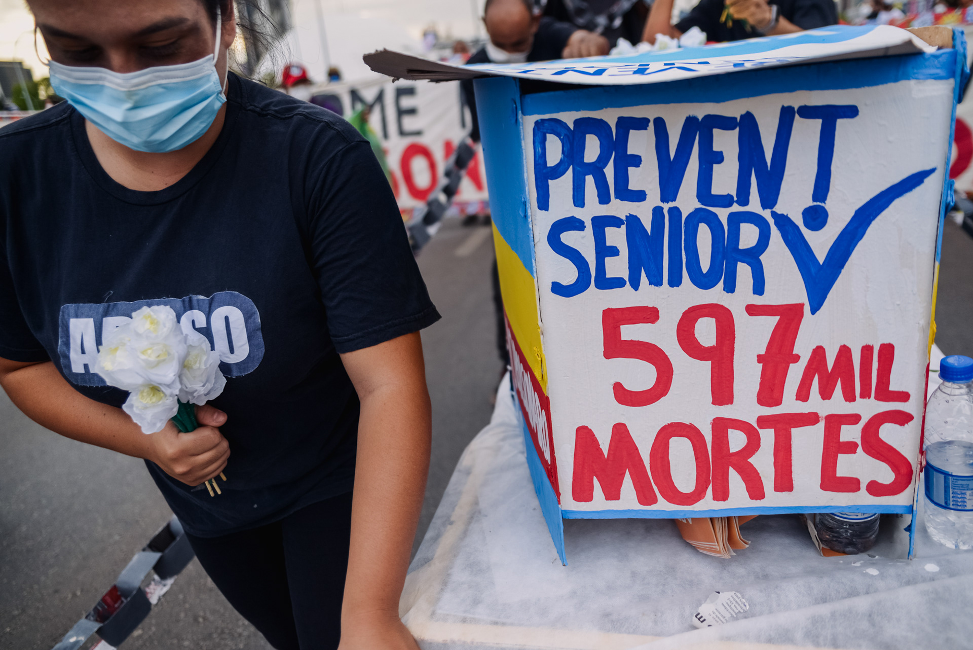 Protesto contra o Presidente Jair Bolsonaro, realizado na cidade de Brasília, DF, 02/10/2021.