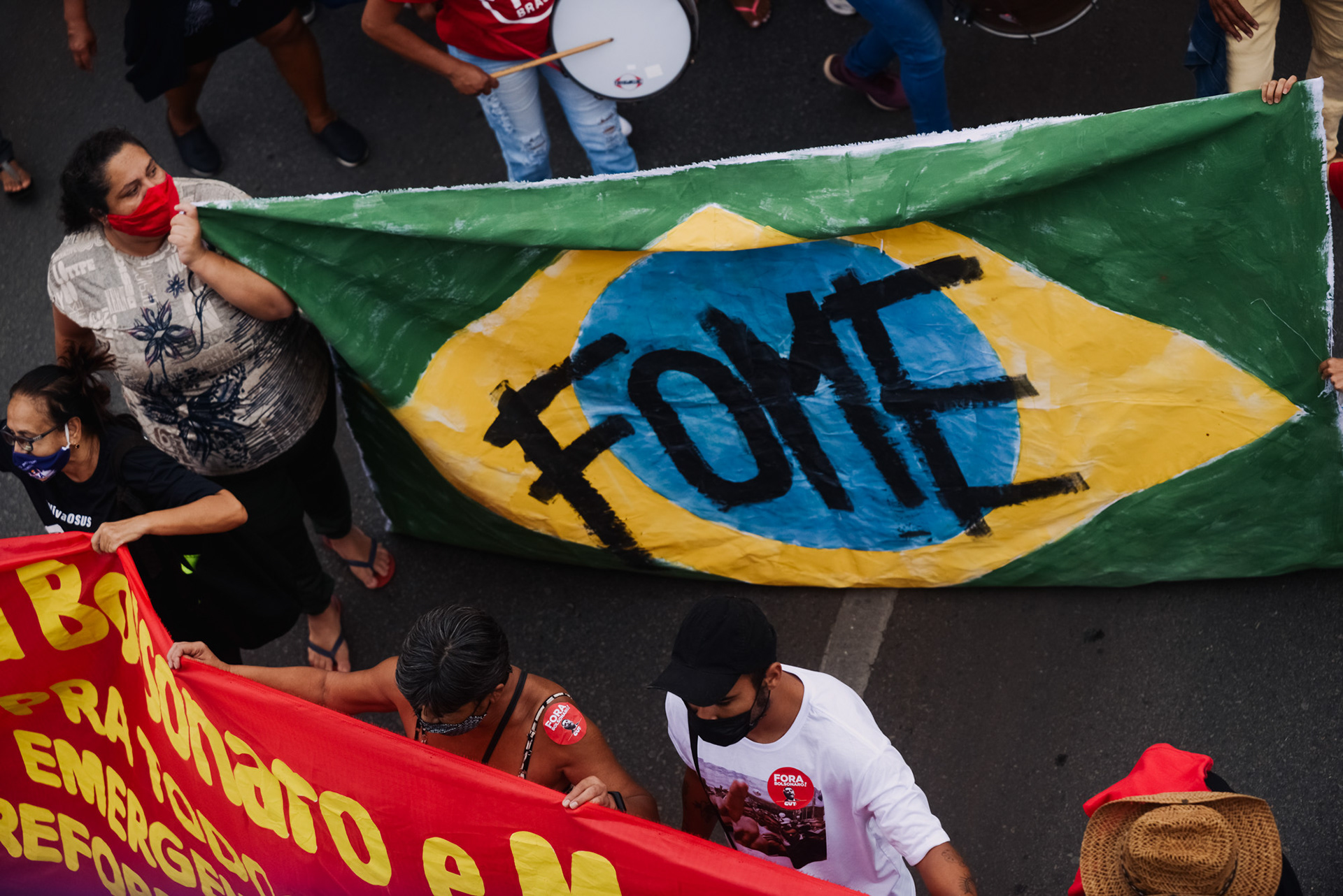 Protesto contra o Presidente Jair Bolsonaro, realizado na cidade de Brasília, DF, 02/10/2021.