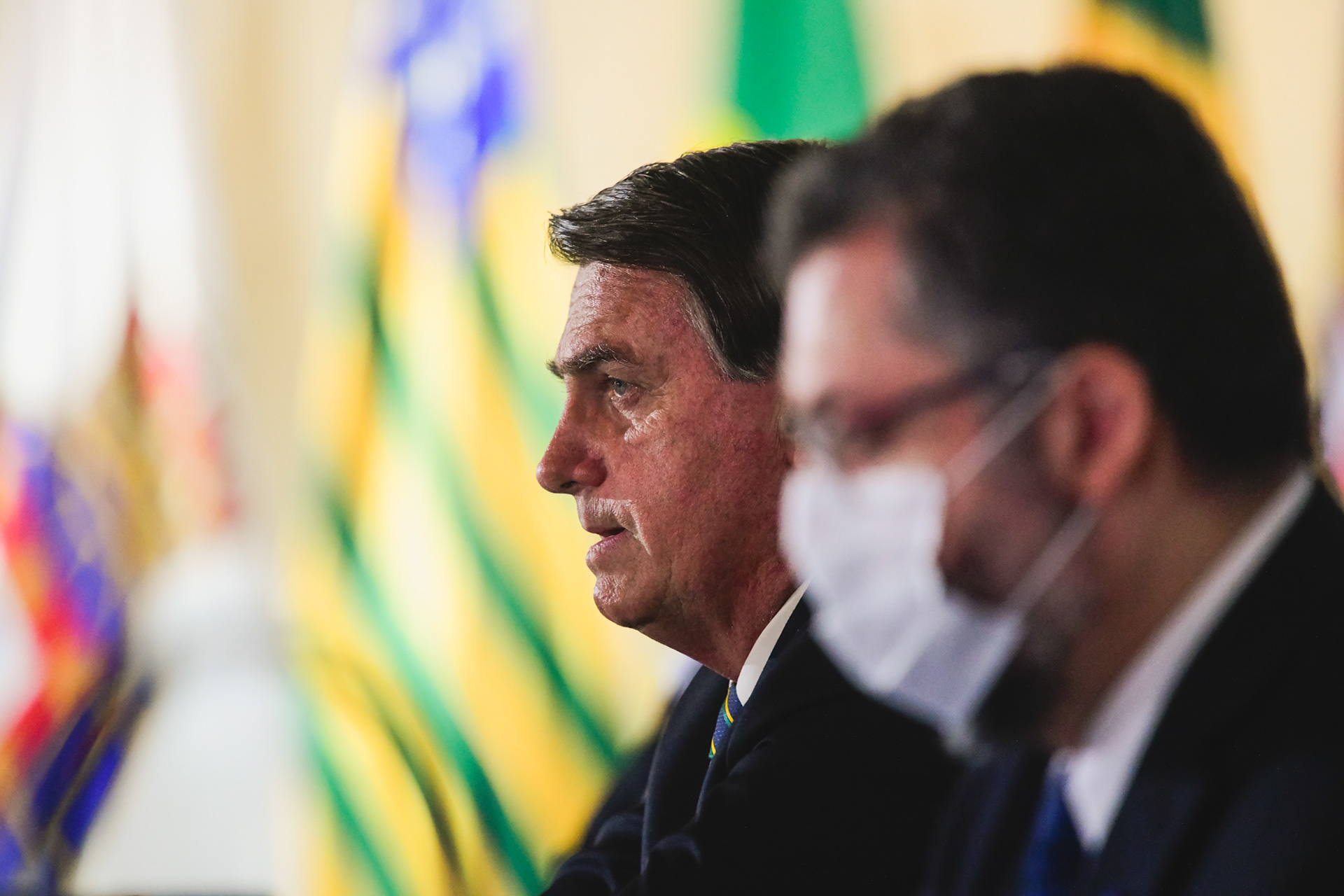 Presidente Jair Bolsonaro e Ernesto Araújo, cerimônia do Dia do Diplomata, Palácio Itamaraty, 10/08/2020.
