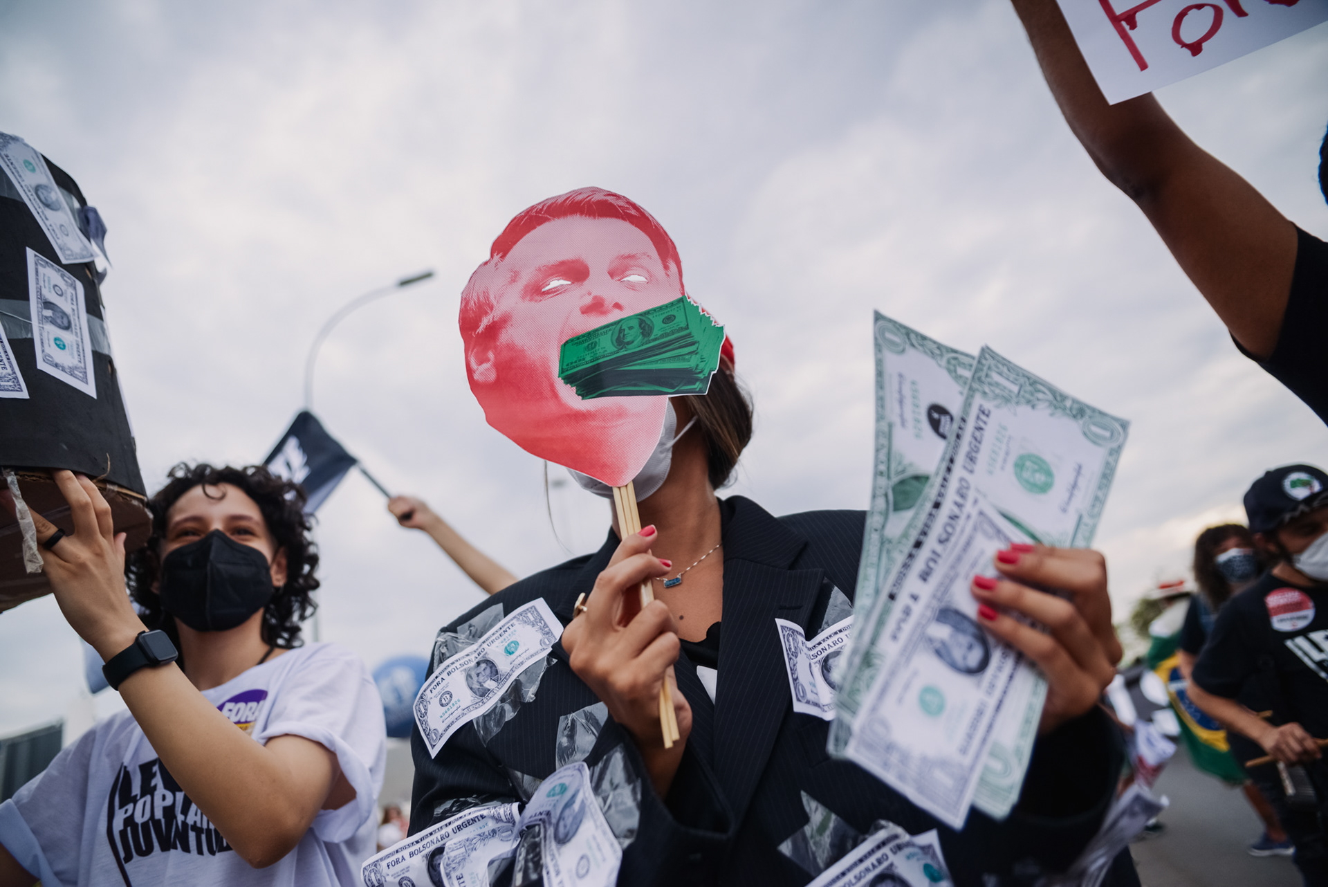 Protesto contra o Presidente Jair Bolsonaro, realizado na cidade de Brasília, DF, 02/10/2021.