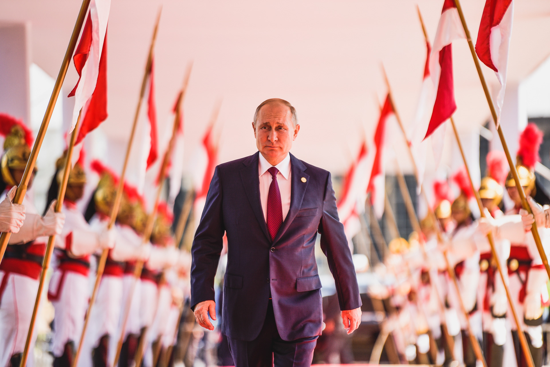 O Presidente Russo, Vladmir Putin, chega à Cúpula do BRICS, 13 e 14/11/2019.