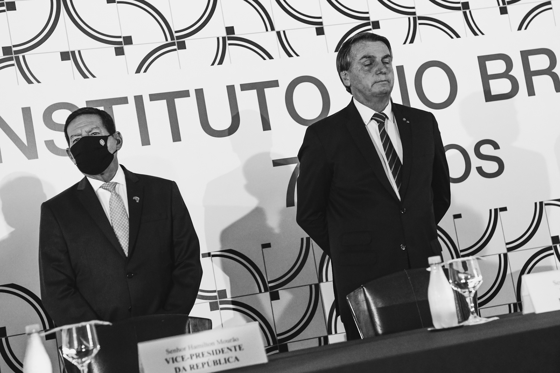 Presidente Jair Bolsonaro e Hamilton Mourão, cerimônia do Dia do Diplomata, Palácio Itamaraty, 10/08/2020.