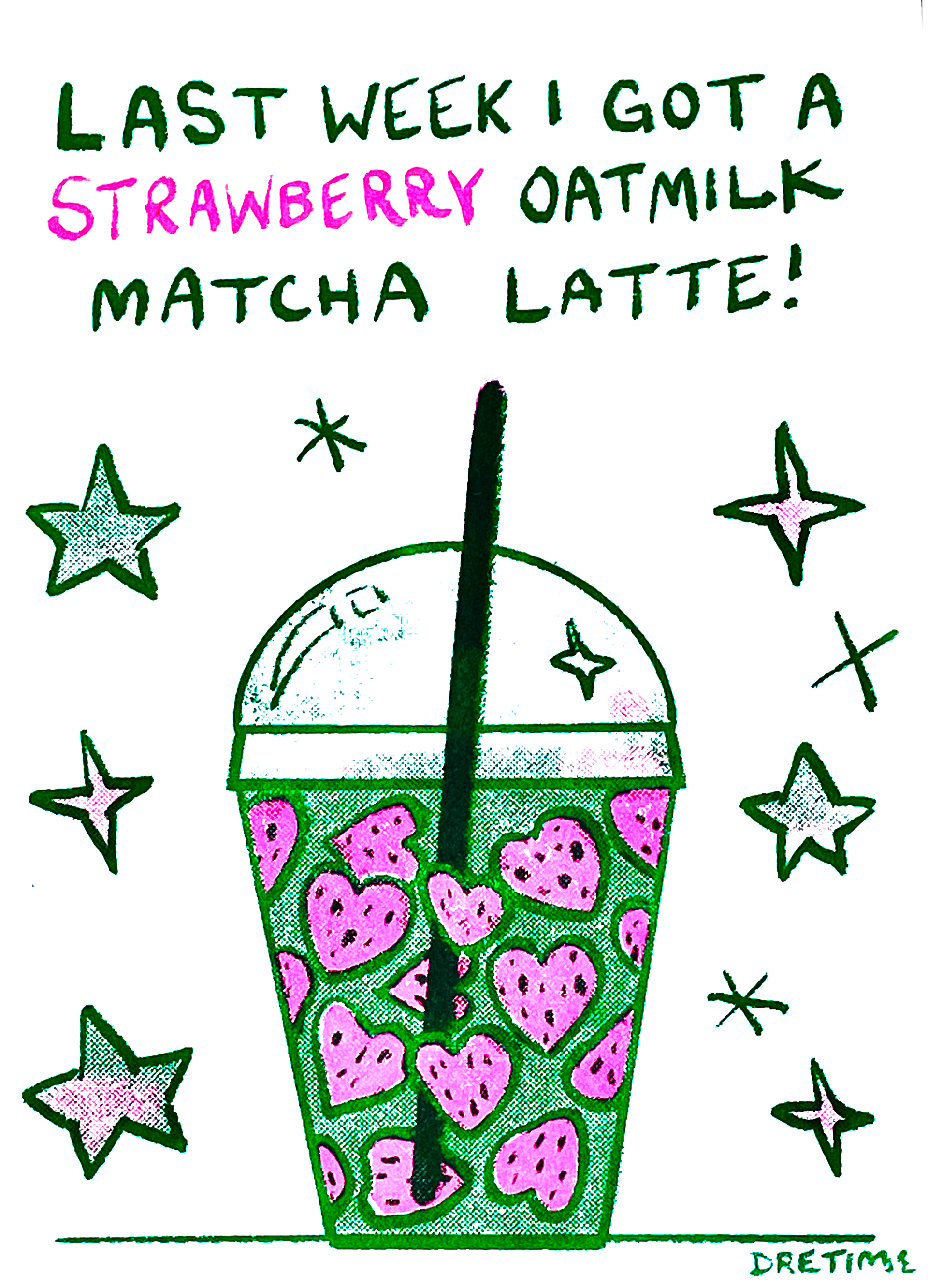 Match Latte Art Risograph Print 2023