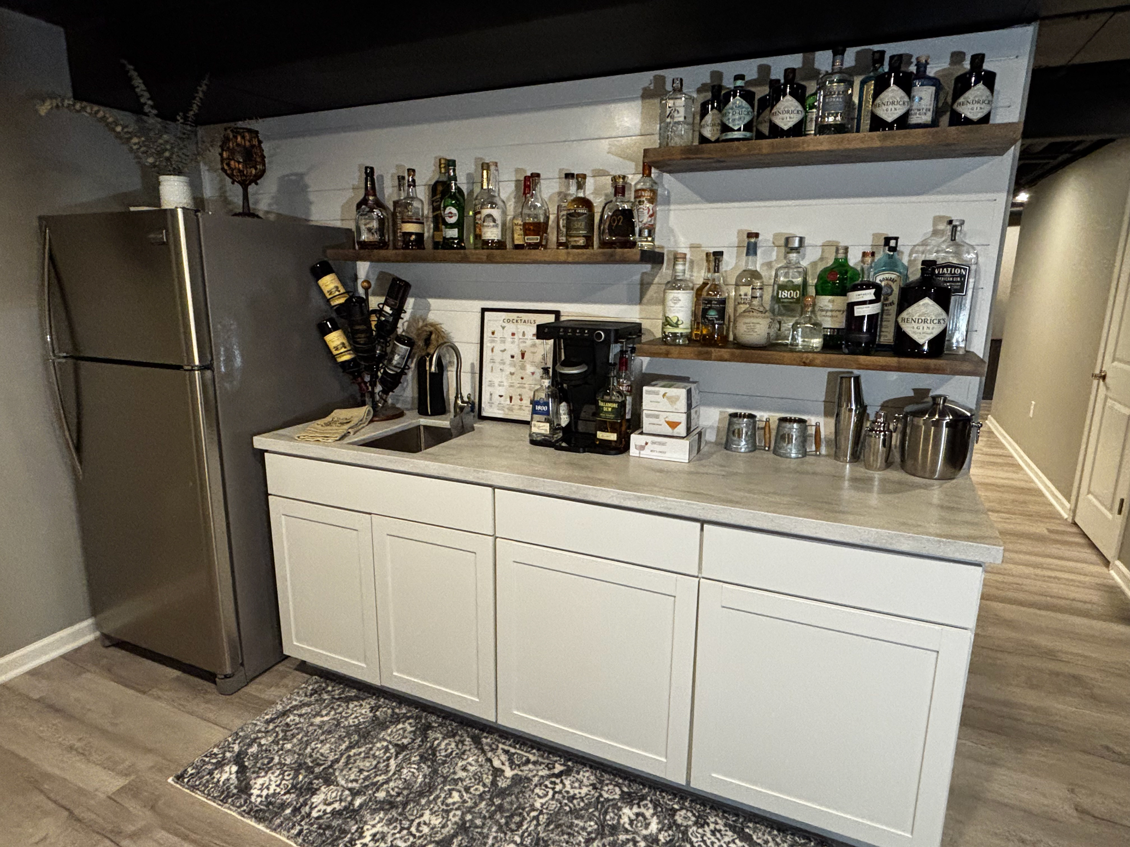 Geneva - Basement Shiplap & Floating Shelves