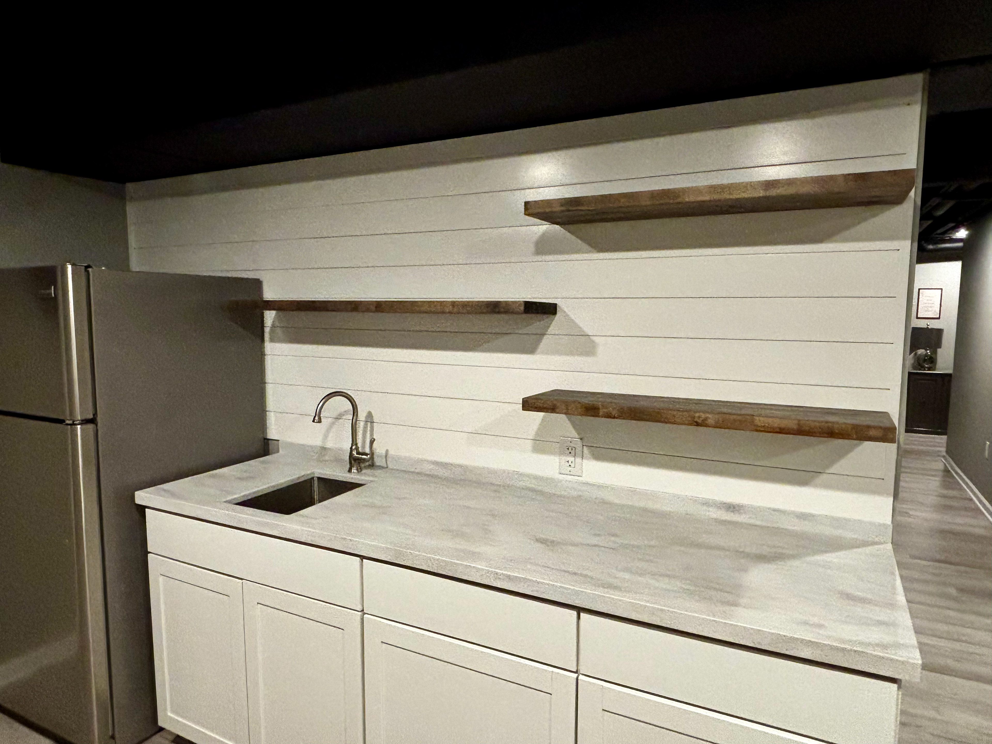 Geneva - Basement Shiplap & Floating Shelves