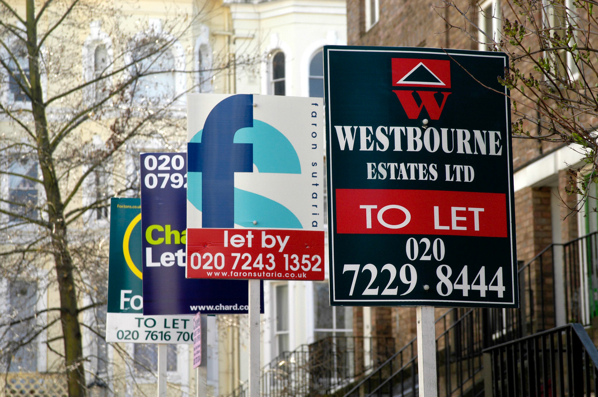 Estate agents' boards, London