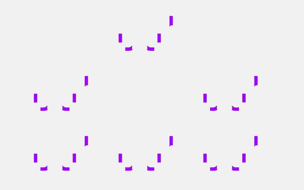 Animated GIF mit lila modularen Bildelementen der vier Schriftschnitte des Tomëi Fonts