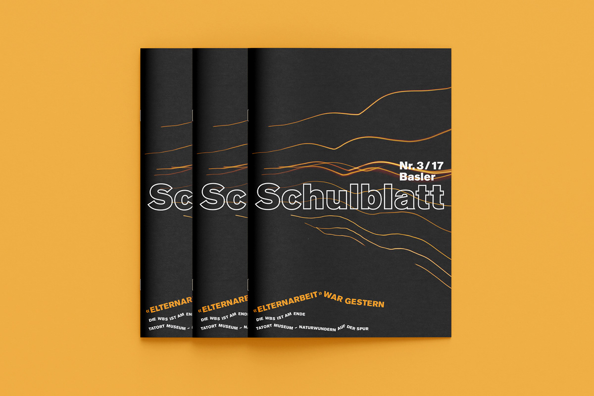 Cover-Design des Basler Schulblatts zum Thema Elternarbeit mit Wellenlinien-Muster