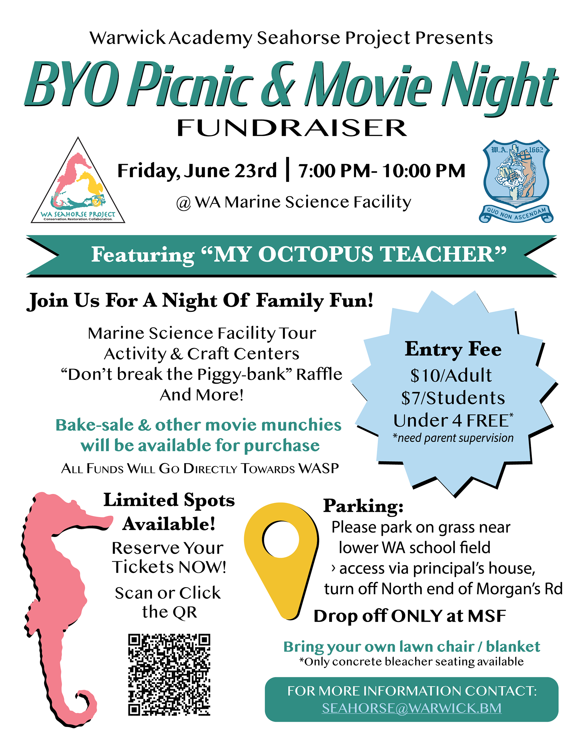 WASP Movie Night Fundraiser Flyer