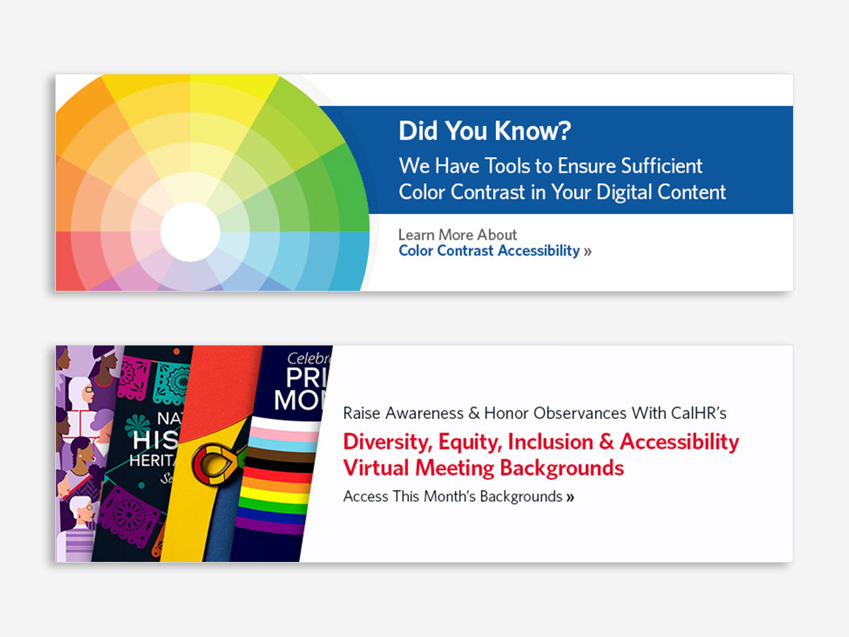 Spotlight ads – color contrast and meeting backgrounds (848 x 250 px.)