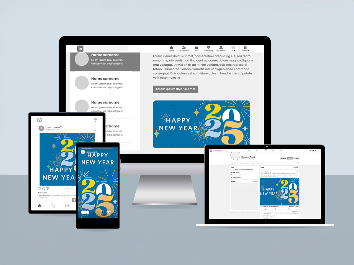 Digital – Happy New Year 2025 assorted posts
