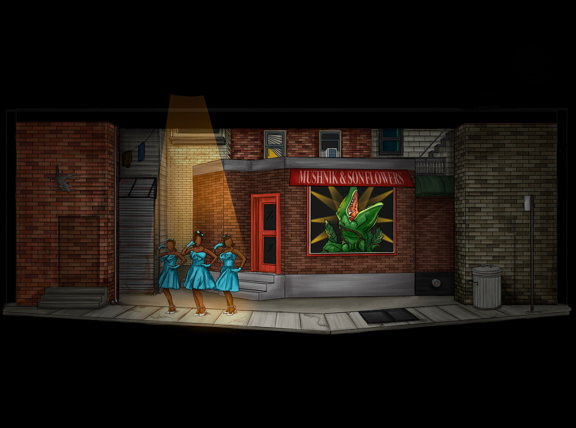 Shop Exterior - Lit
