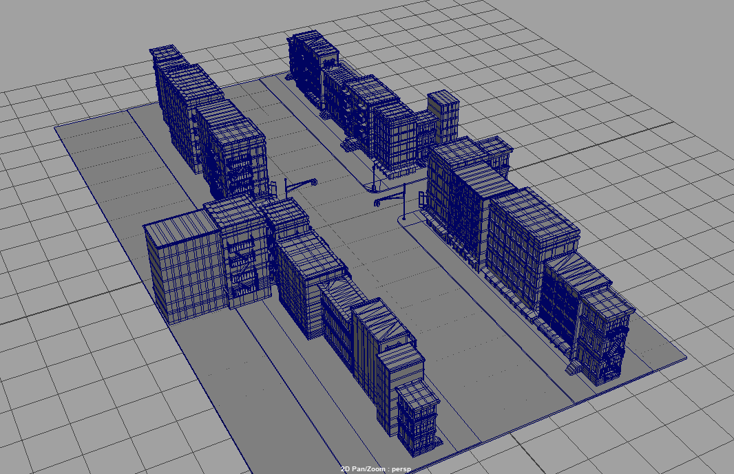 City block for boards and background reference wireframe