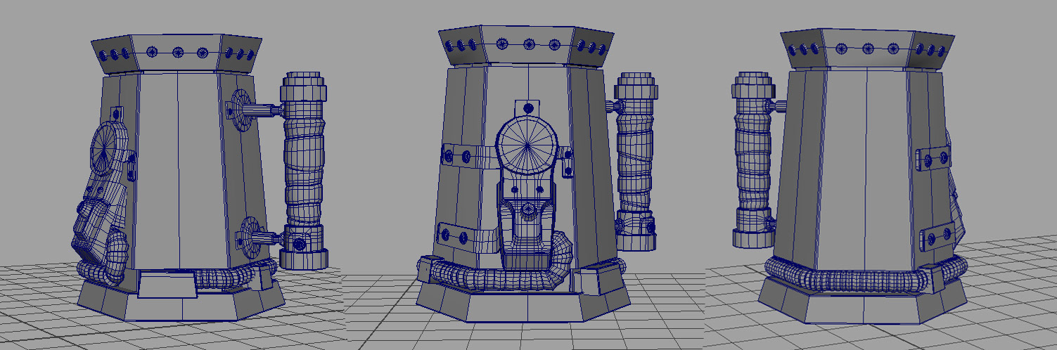 Hard Surface Cup Model Wireframe