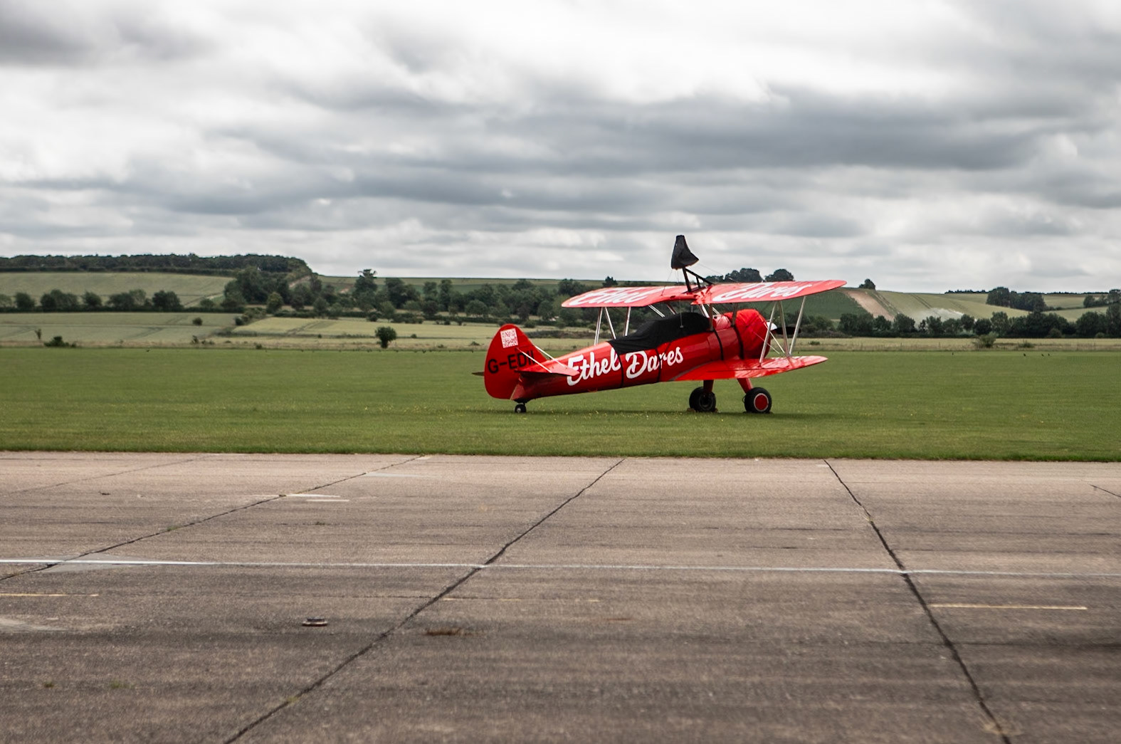 G-EDII is a historic 1942 Boeing-Stearman Model 75 (E75/PT-13D) aircraft. Originally used as a military primary trainer during World War II, it has since been lovingly restored and is operated privately in the United Kingdom, frequently flying out of the IWM Duxford