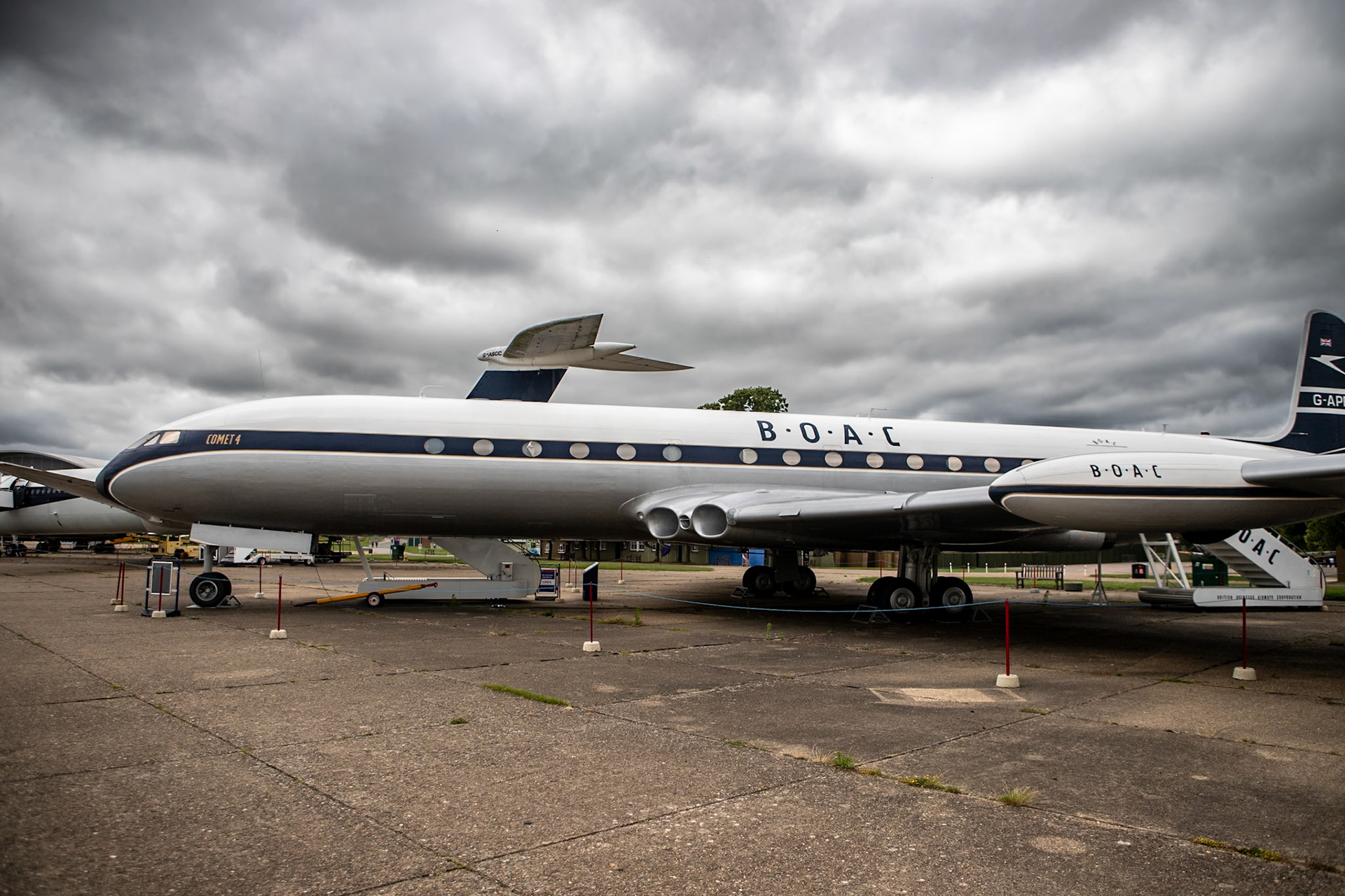 The de Havilland DH.106 Comet is a four-engine narrow body aircraft developed and manufactured by de Havilland in the United Kingdom. The world's first commercial jet airliner, the Comet 1 prototype first flew in 1949. It features an aerodynamically clean design with four de Havilland Ghost turbojet engines located in the wing roots, a pressurised cabin, and large windows. For the era, it offered a relatively quiet, comfortable passenger cabin and was commercially promising at its debut in 1952.