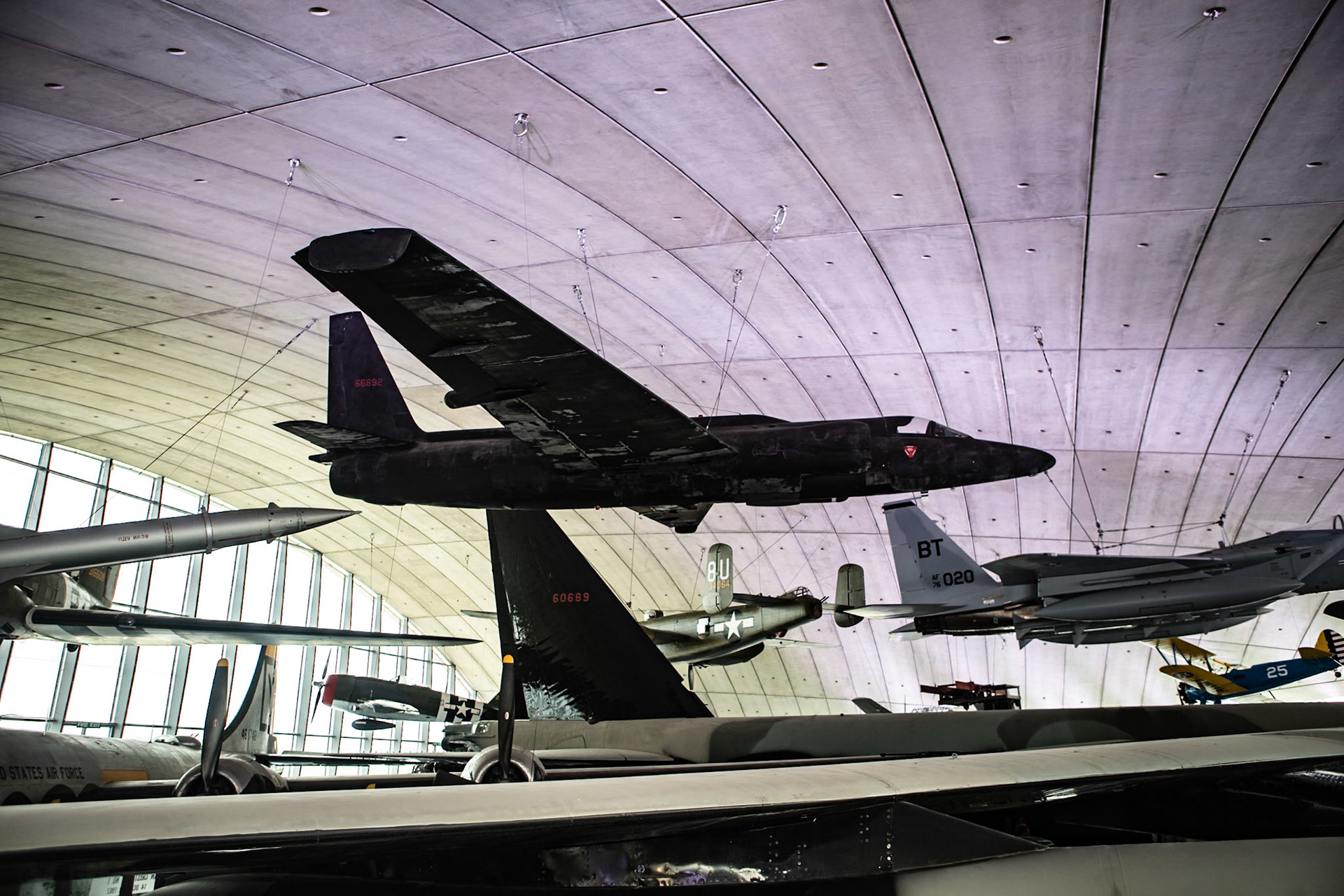 The Lockheed U-2, nicknamed the "Dragon Lady", is an American single-engine, high–altitude reconnaissance aircraft operated by the United States Air Force (USAF) and the Central Intelligence Agency (CIA) since the 1950s. Designed for all-weather, day-and-night intelligence gathering at altitudes above 70,000 feet (21,300 meters), the U-2 has played a pivotal role in aerial surveillance for decades