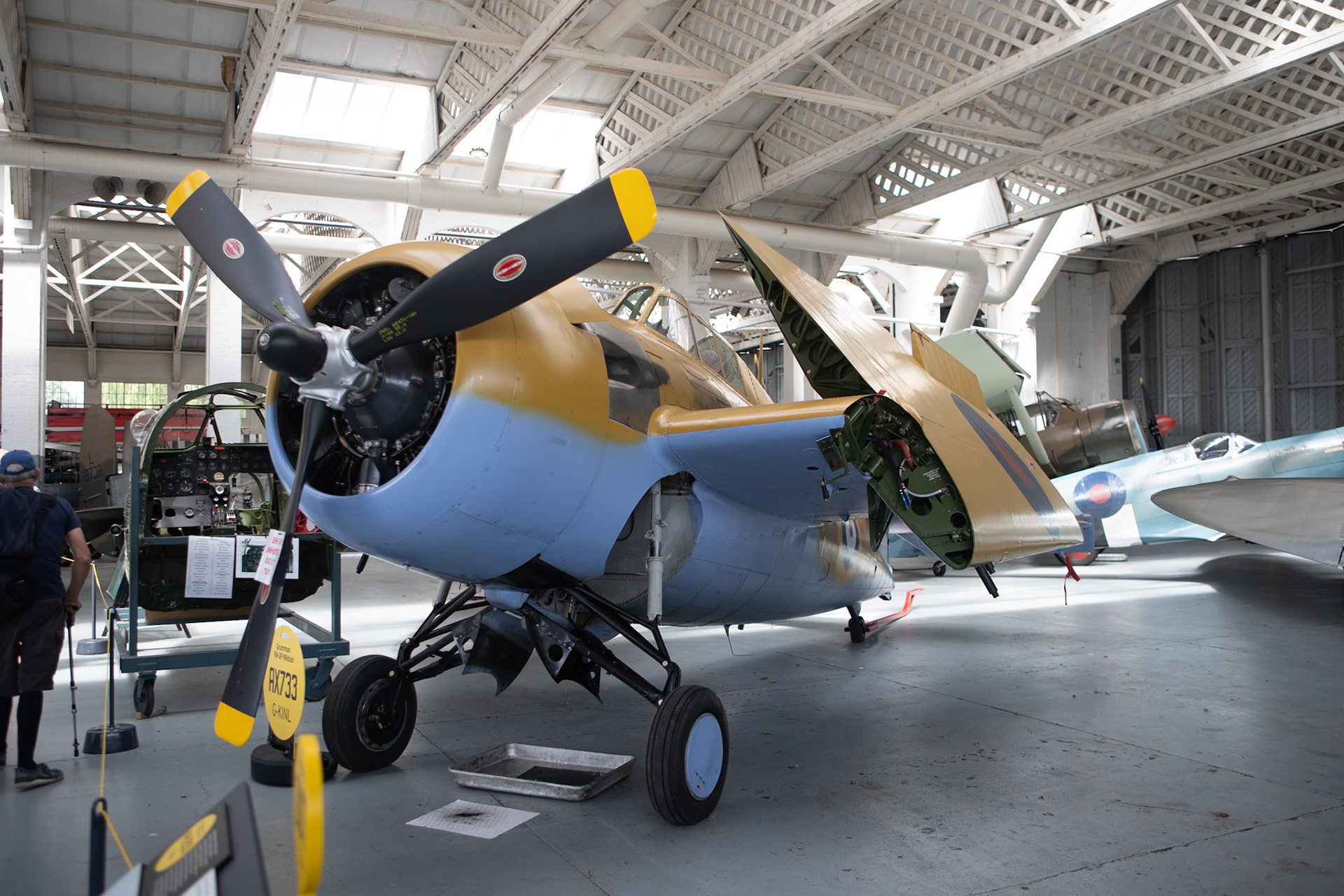 The Grumman F4F Wildcat is an American carrier-based fighter aircraft that entered service in 1940 with the United States Navy and the British Royal Navy