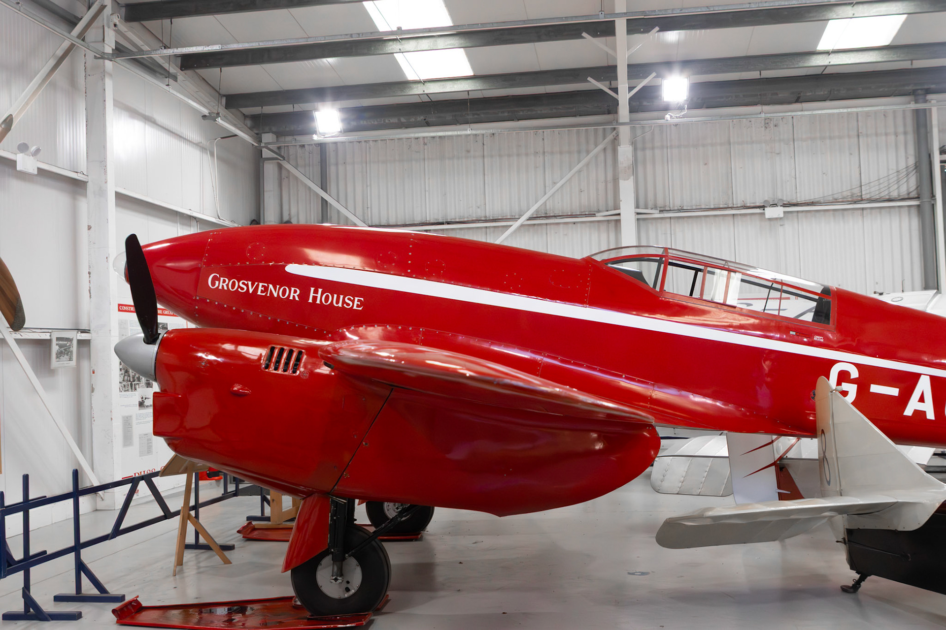 The de Havilland DH.88 Comet is a British two-seat, twin-engined aircraft built by the de Havilland Aircraft Company. It was developed specifically to participate in the 1934 England-Australia MacRobertson Air Race from the United Kingdom to Australia.Development of the Comet was seen as both a prestige project and an entry into the use of modern techniques. It was designed to meet the specific requirements of the race. It was the first British aircraft to incorporate in one airframe all the elements of the modern high speed aircraft - stressed-skin construction, cantilever monoplane flying surfaces, retractable undercarriage, landing flaps, variable-pitch propellers and an enclosed cockpit.Three Comets were produced for the race, all for private owners, at the discounted price of £5,000 per aircraft. The aircraft had a rapid development process, performing its maiden flight only six weeks before the race. Comet G-ACSS Grosvenor House eventually won the race. Another two Comets were built after the race. Comets established many aviation records, both during the race and afterwards, and also took part in further races. Three were bought and evaluated by national governments, typically as mail planes. Two Comets, G-ACSS and G-ACSP, survived while a number of full-scale replicas have also been constructed.