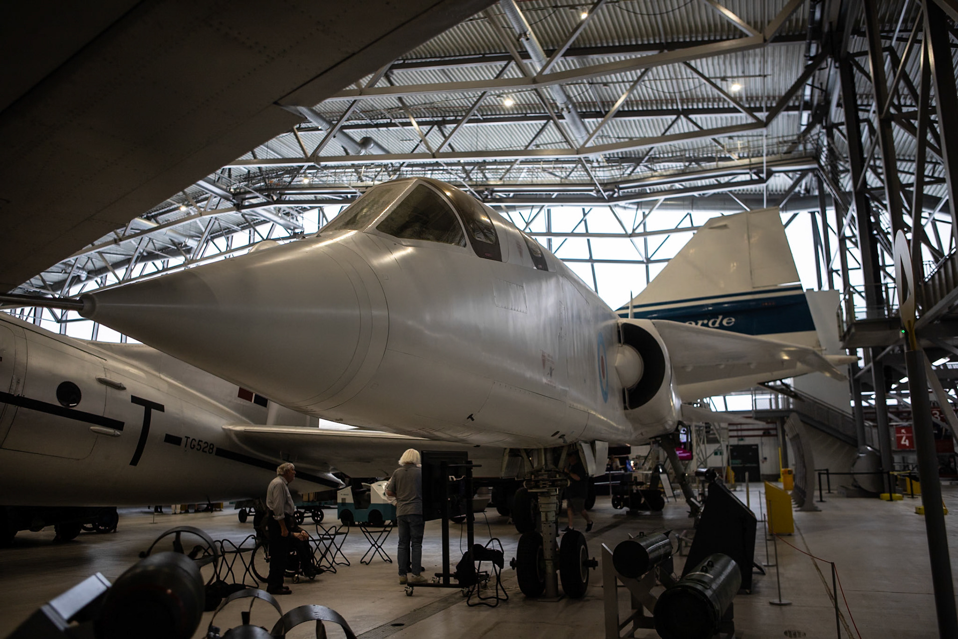 The British Aircraft Corporation TSR-2 was a cancelled supersonic strike and reconnaissance aircraft designed by the British Aircraft Corporation (BAC). It was under development throughout the late 1950s and early 1960s for the Royal Air Force (RAF); the TSR-2 designation came from "Tactical Strike and Reconnaissance, Mach 2"